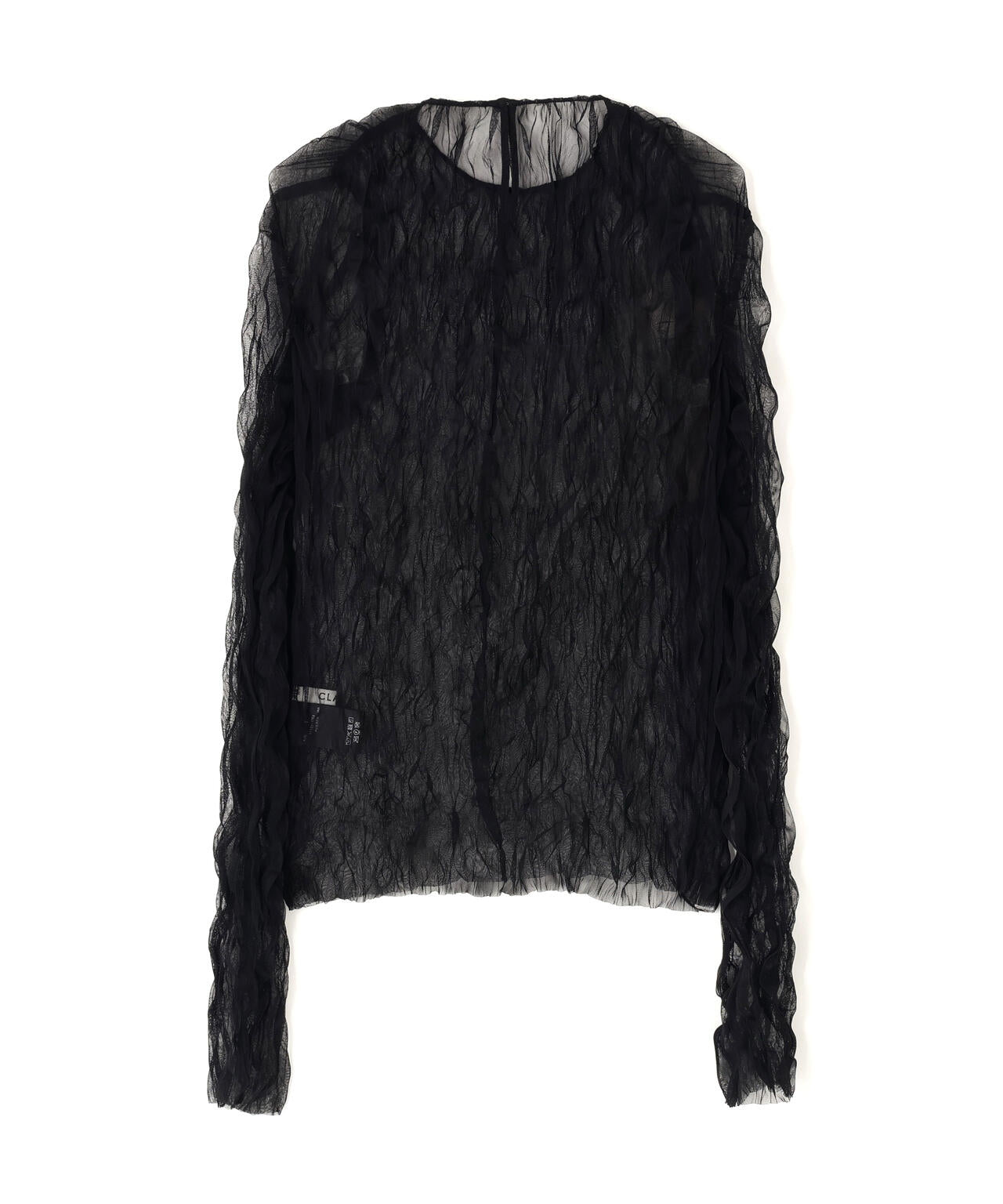 CLANE/クラネ/CRINKLED PLEAT SHEER TULLE TOPS