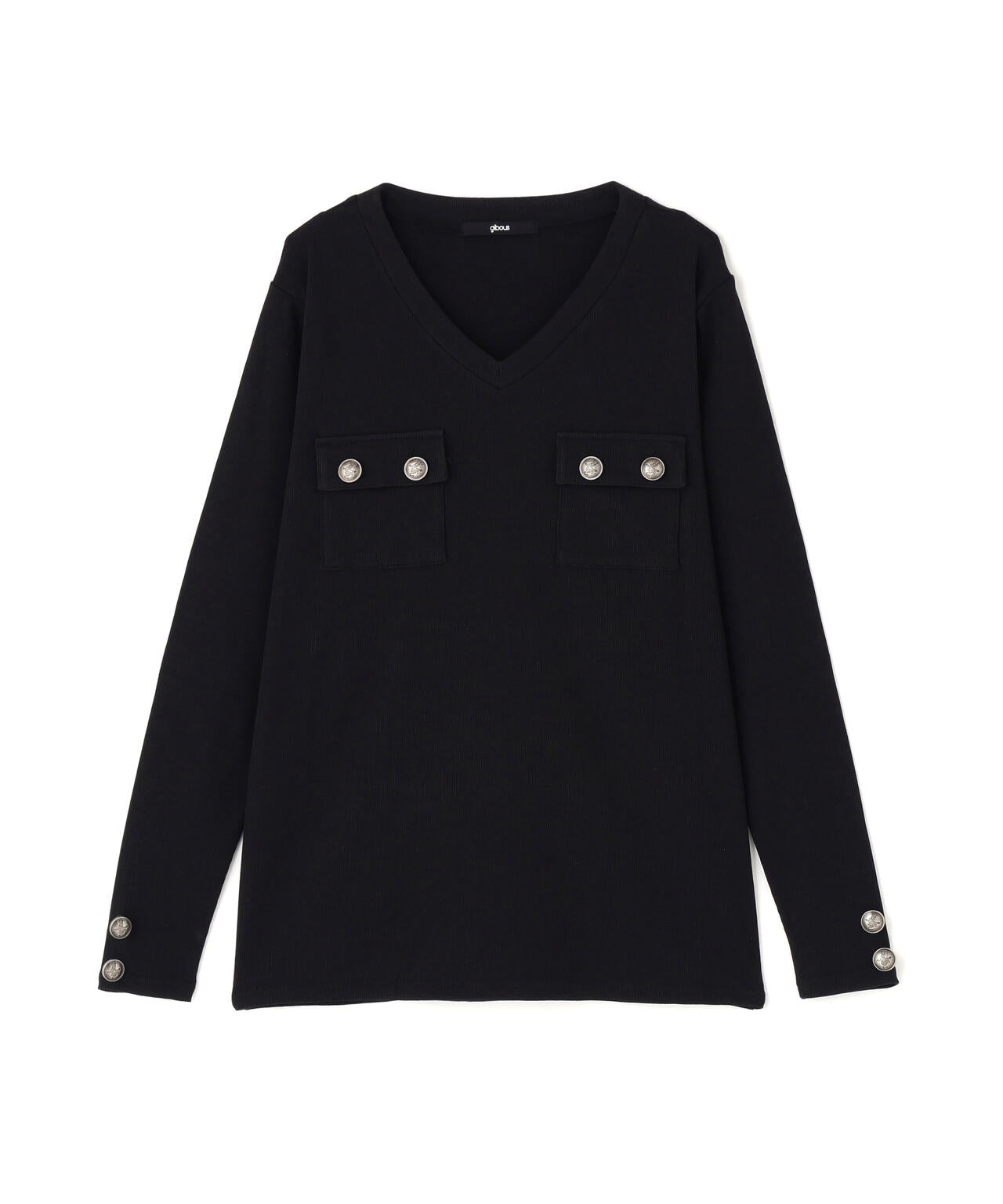 gibous/ギボス/Button v neck tops