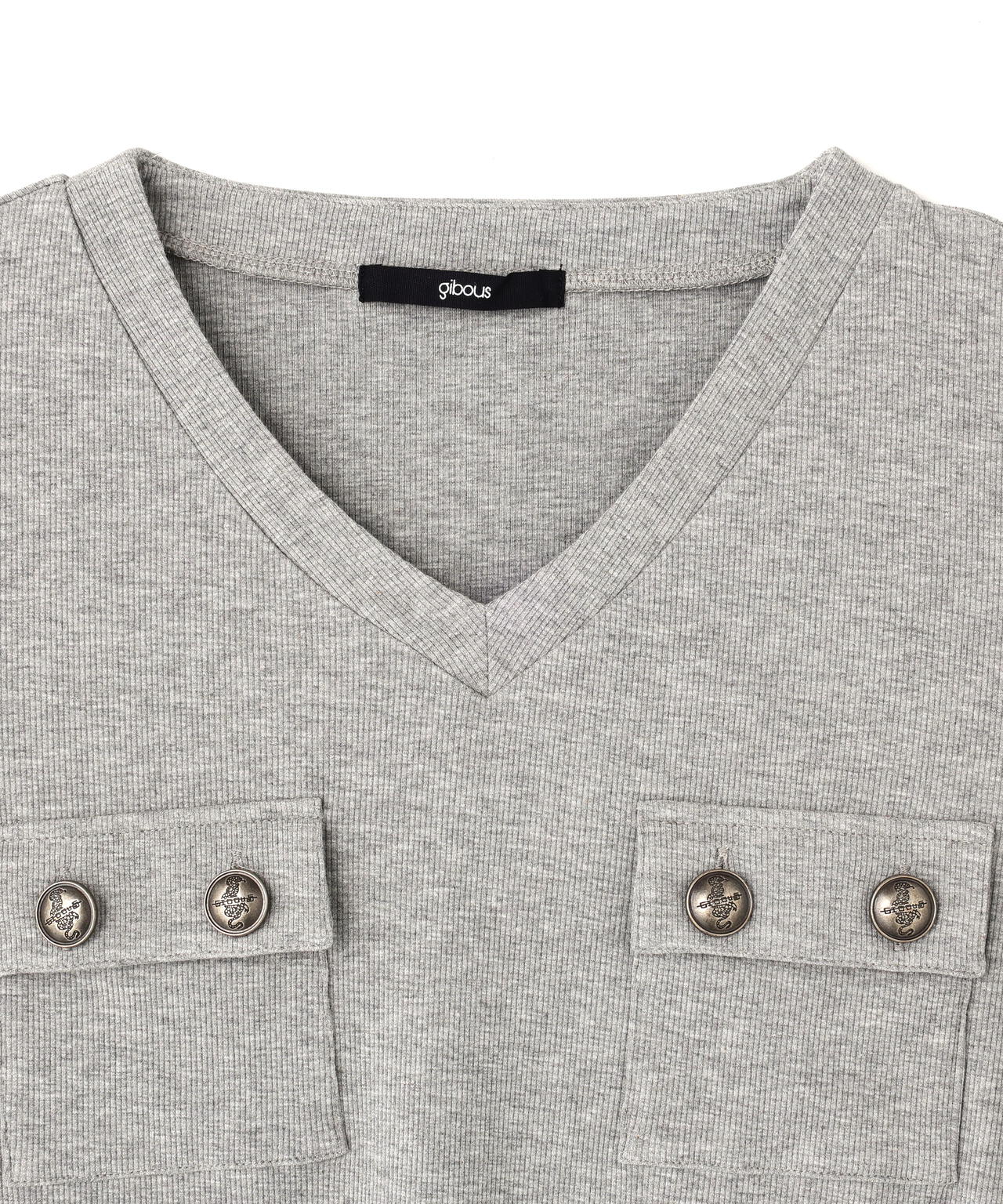 gibous/ギボス/Button v neck tops