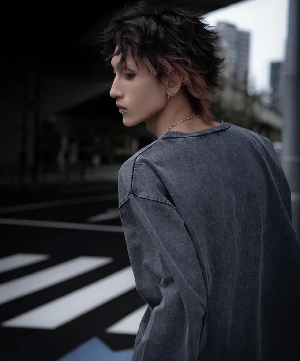 gibous/ギボス/Powder Anake Cross Long T shirt
