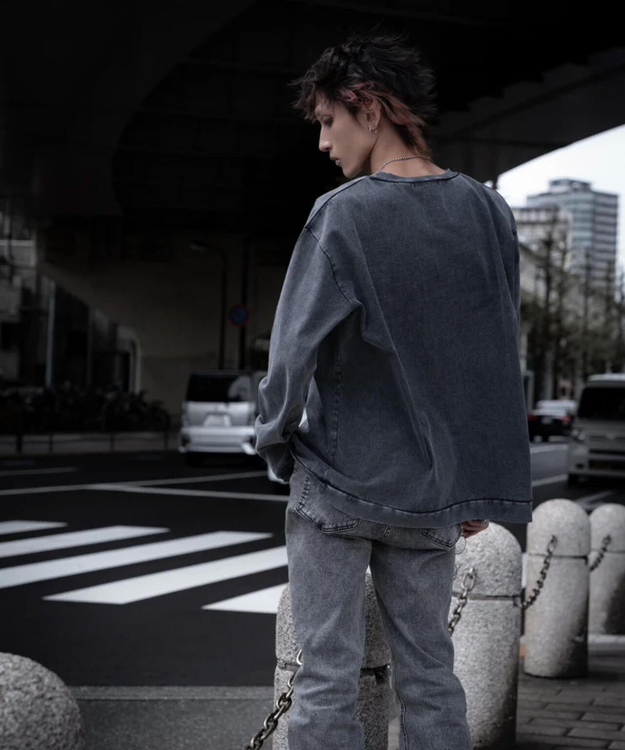 gibous/ギボス/Powder Anake Cross Long T shirt