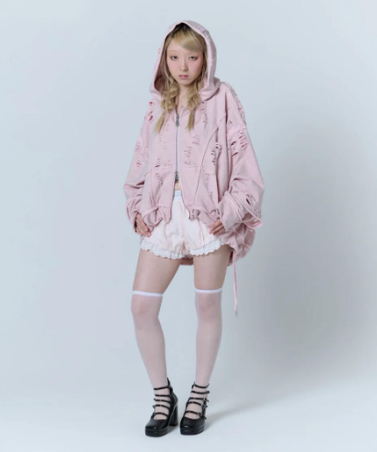 neith./ネイス/Destroyed Crush Hoodie