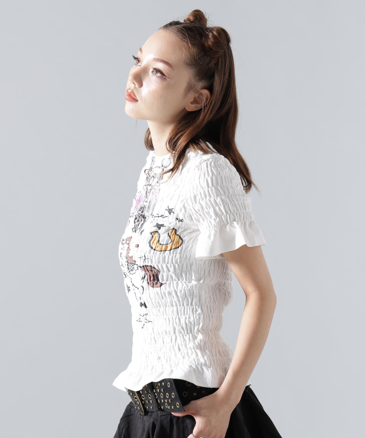 MAVYTH/メヴィス/SHIRRING PONY TEE