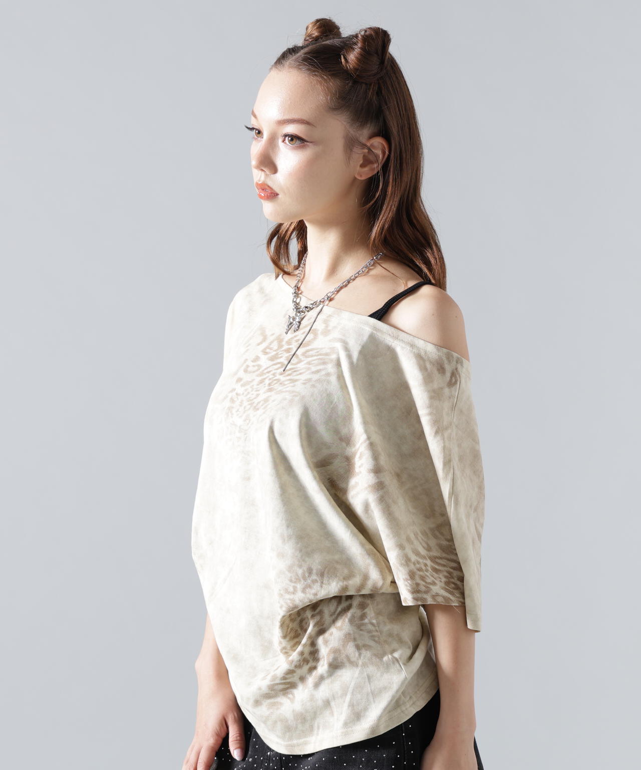 ＭMAVYTH/メヴィス/LEOPARD OFF-SHOULDER TOPS