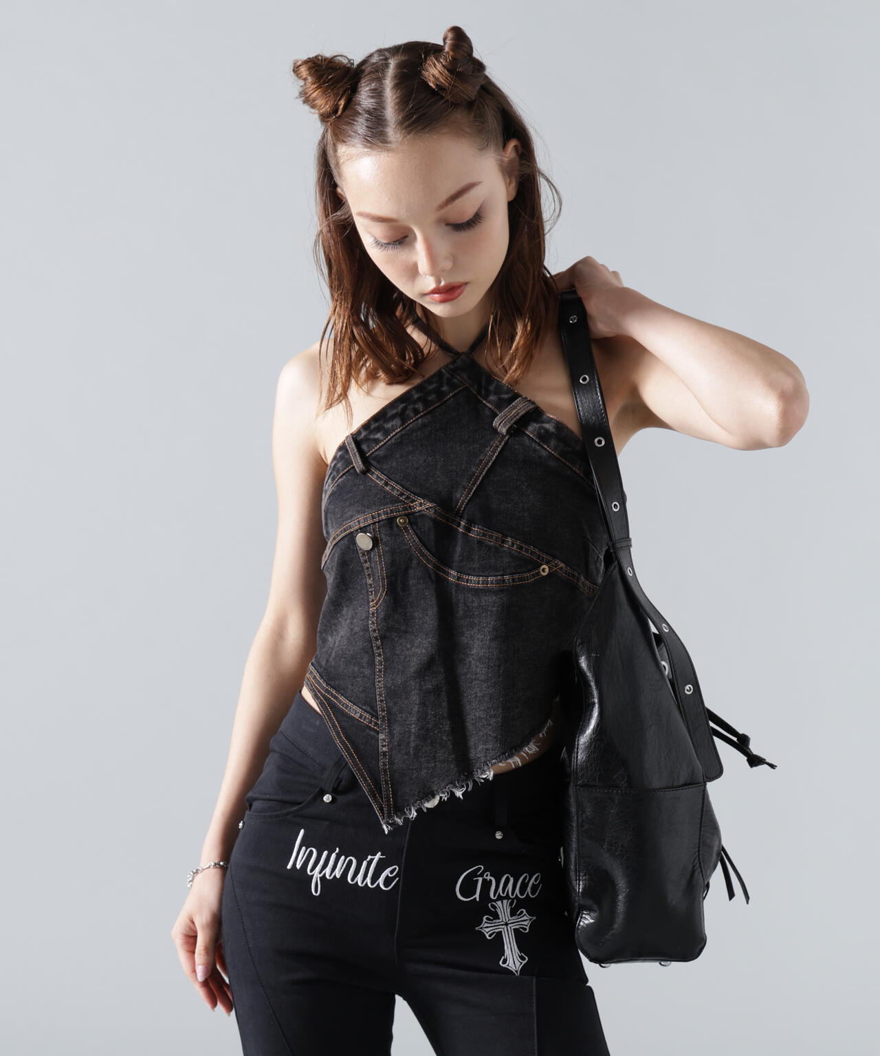 MAVYTH/メヴィス/HALTER NECK DENIM TOPS