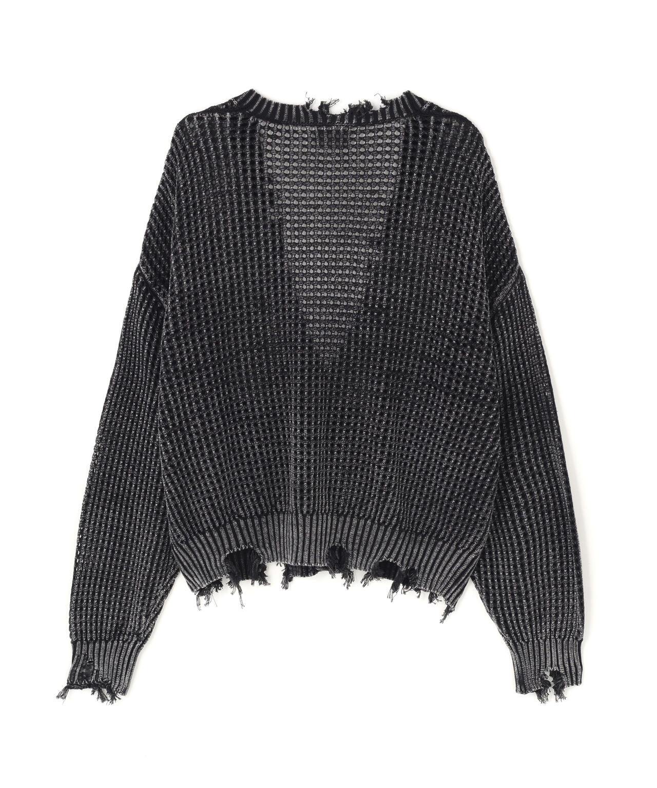 DankeSchon/ダンケシェーン/PIGMENT DAMAGE MESH CARDIGAN
