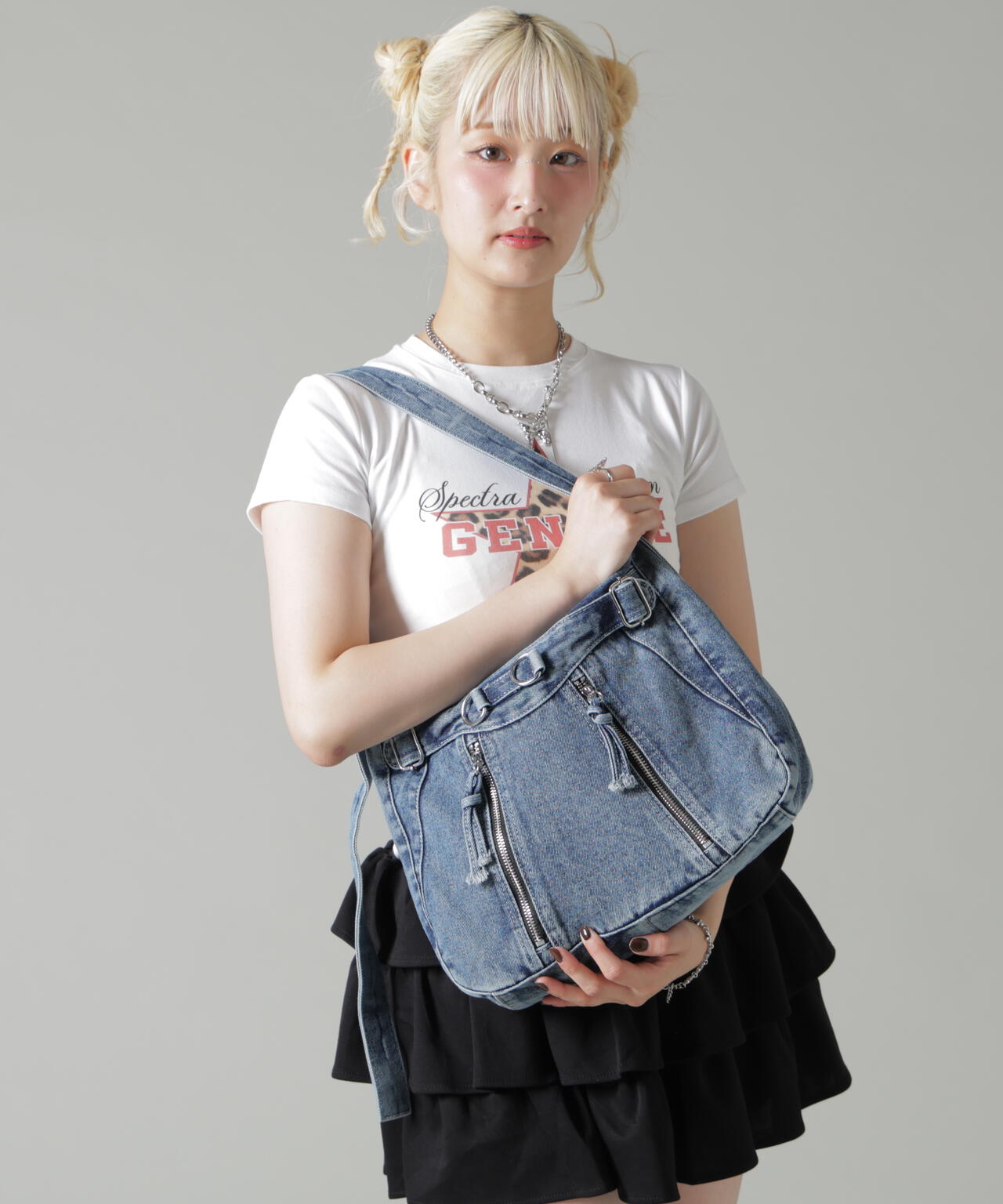 MAVYTH/メヴィス/Ｗ-ZIP DENIM SHOULDER BAG
