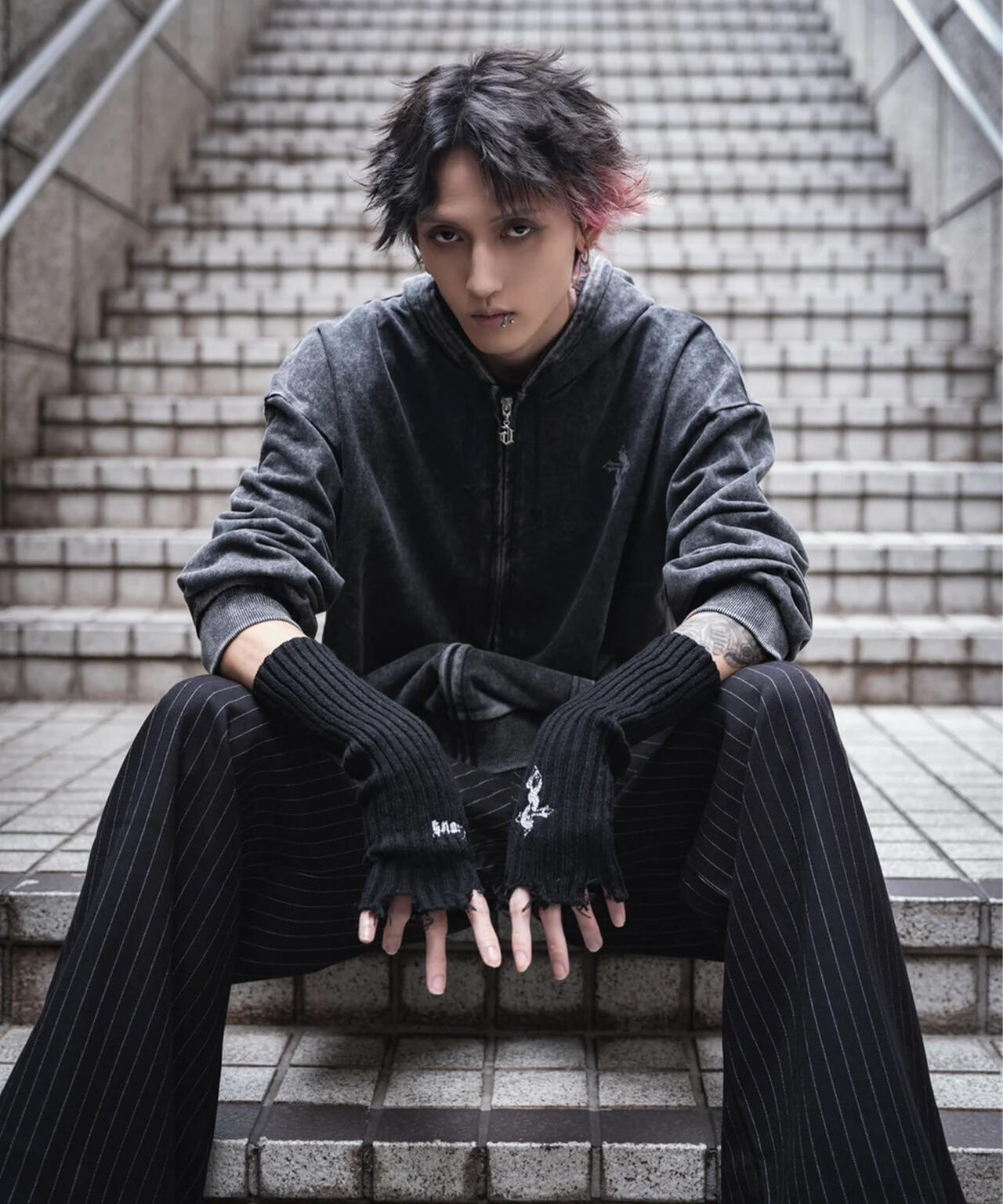 gibous/ギボス/Damage knit arm cover