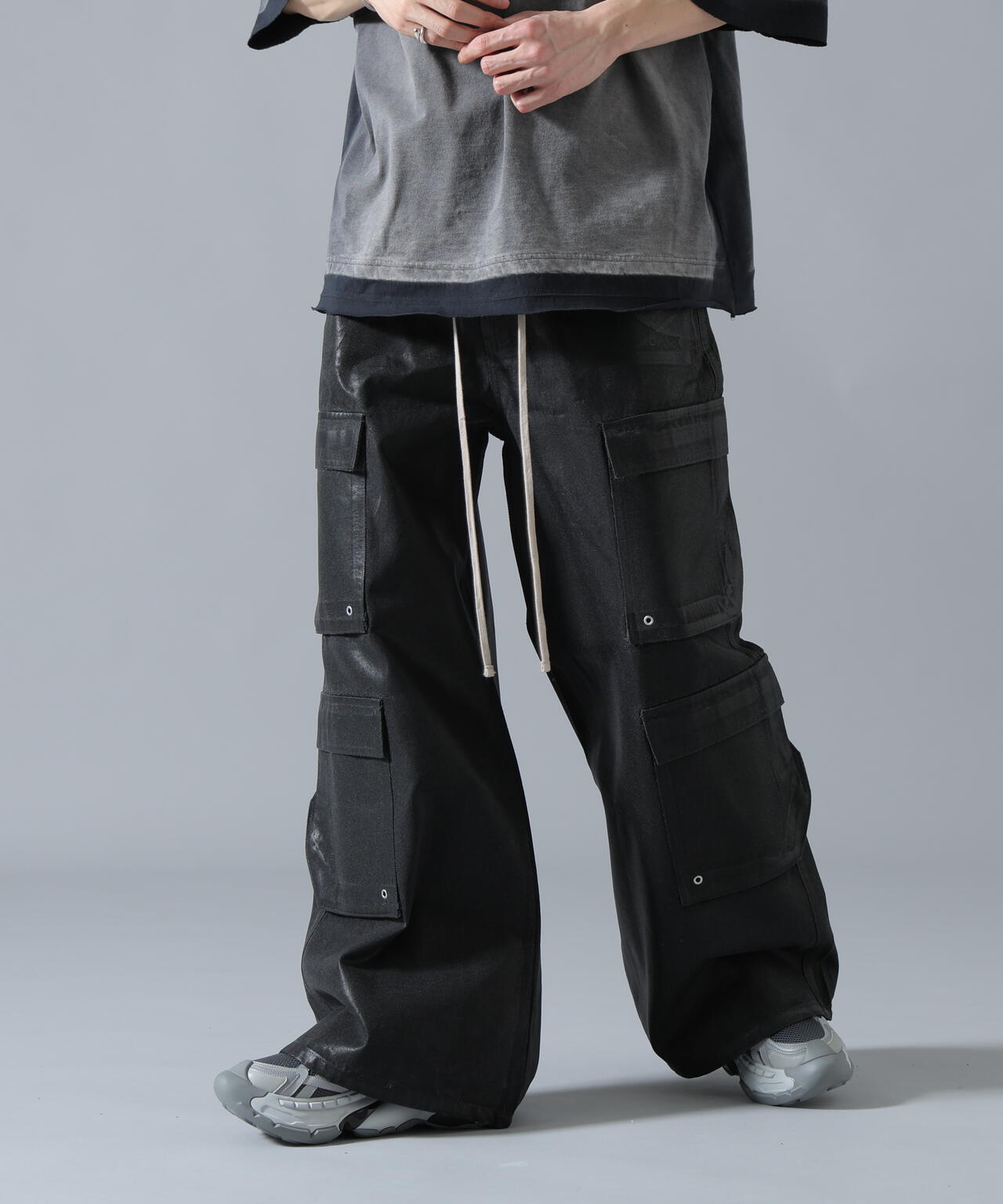 DankeSchon/ダンケシェーン/11oz RABBER COATED FLARE CARGO PANTS