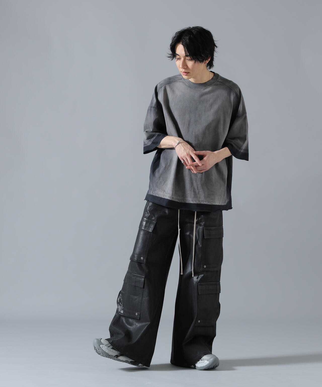 DankeSchon/ダンケシェーン/11oz RABBER COATED FLARE CARGO PANTS