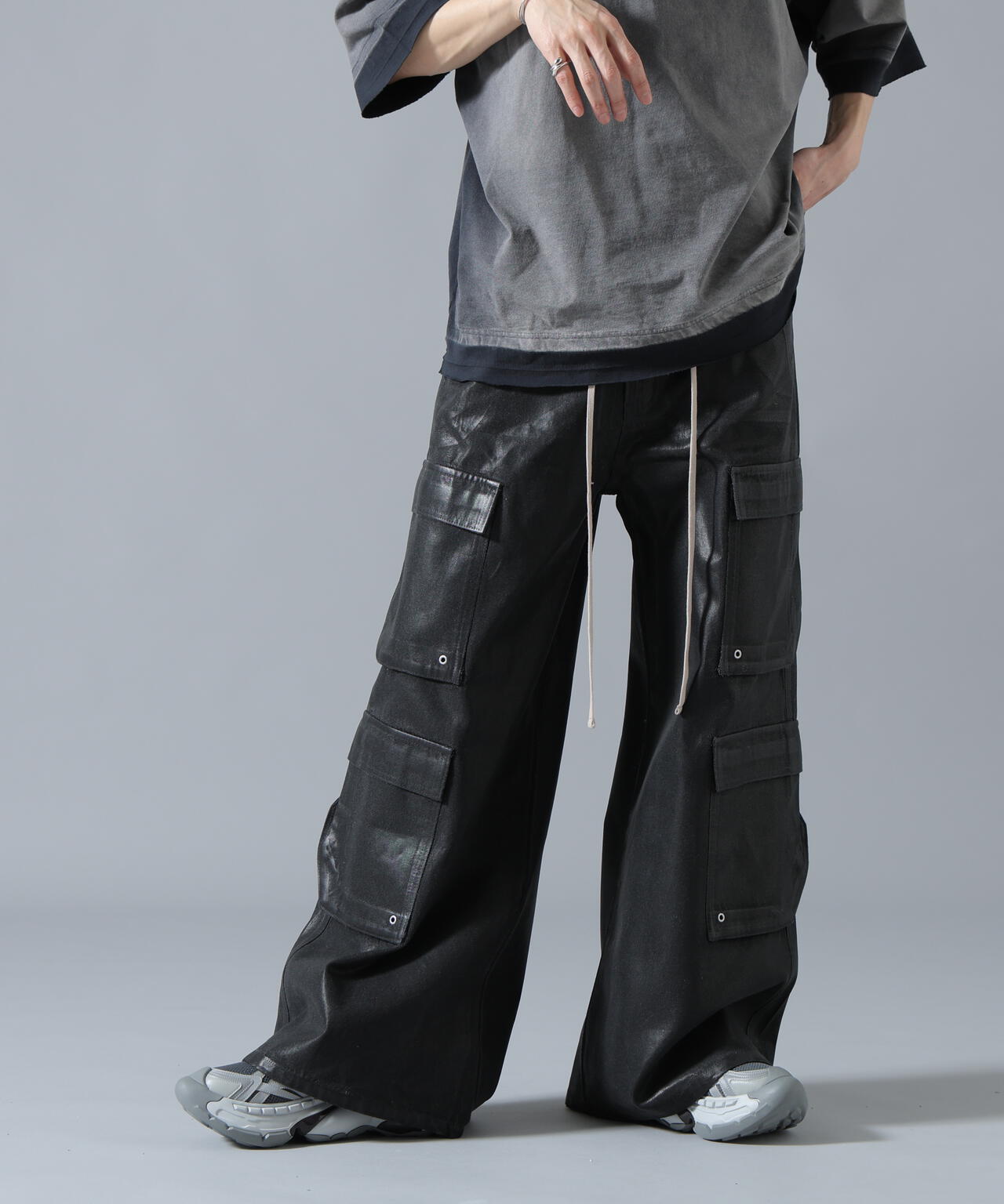 DankeSchon/ダンケシェーン/11oz RABBER COATED FLARE CARGO PANTS