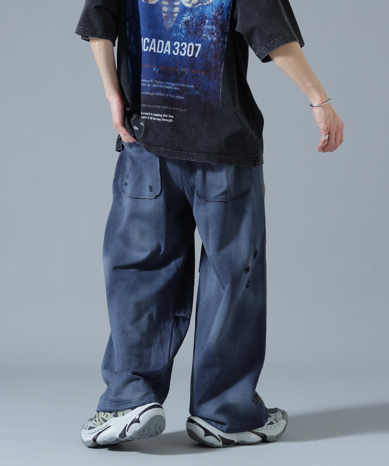 DankeSchon/ダンケシェーン/STUDS SWEAT BAGGY PANTS