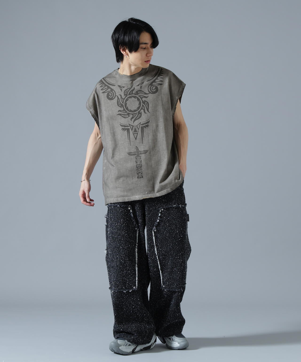 DankeSchon/ダンケシェーン/NEEDLEPUNCH DENIM W-KNEE PANTS