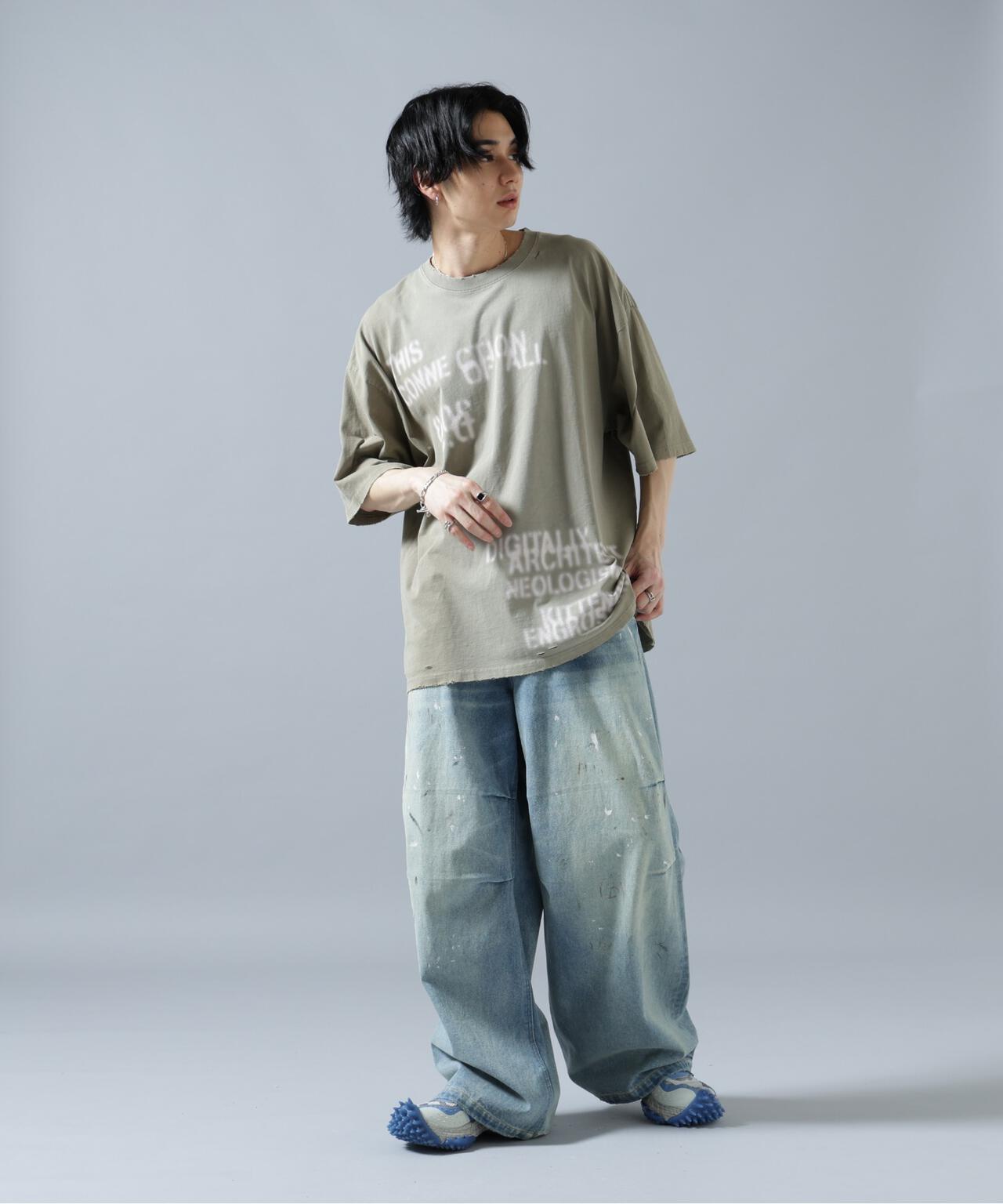 DankeSchon/ダンケシェーン/12oz BAGGY JEANS/PAINT