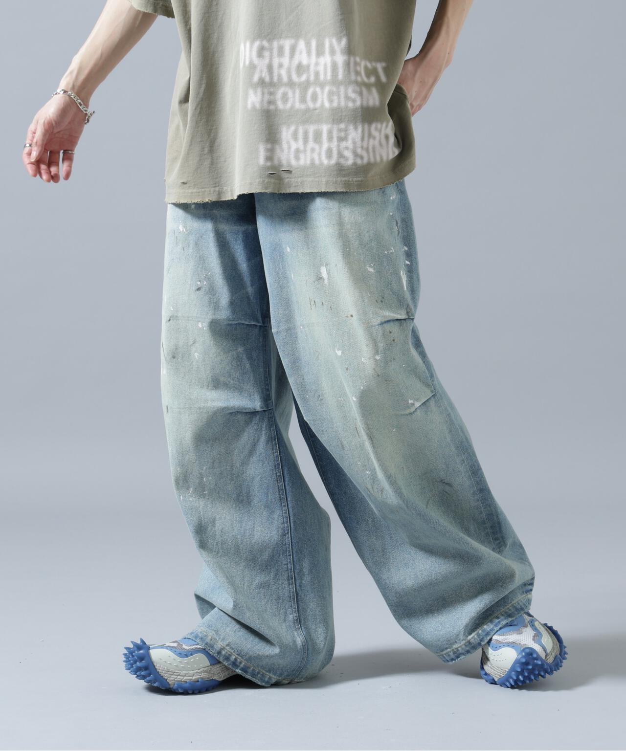 DankeSchon/ダンケシェーン/12oz BAGGY JEANS/PAINT