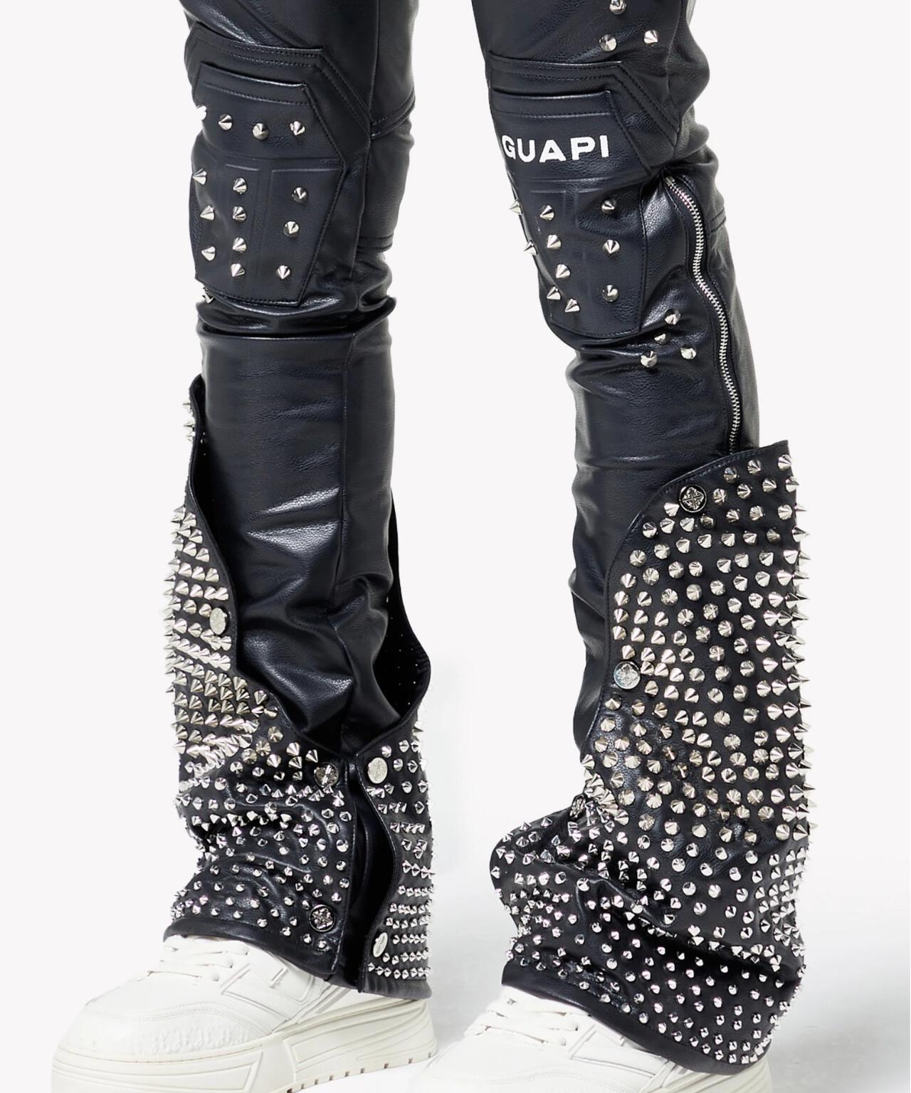 GUAPI/グアピ/Black Coffin Arc Leather Pant V2