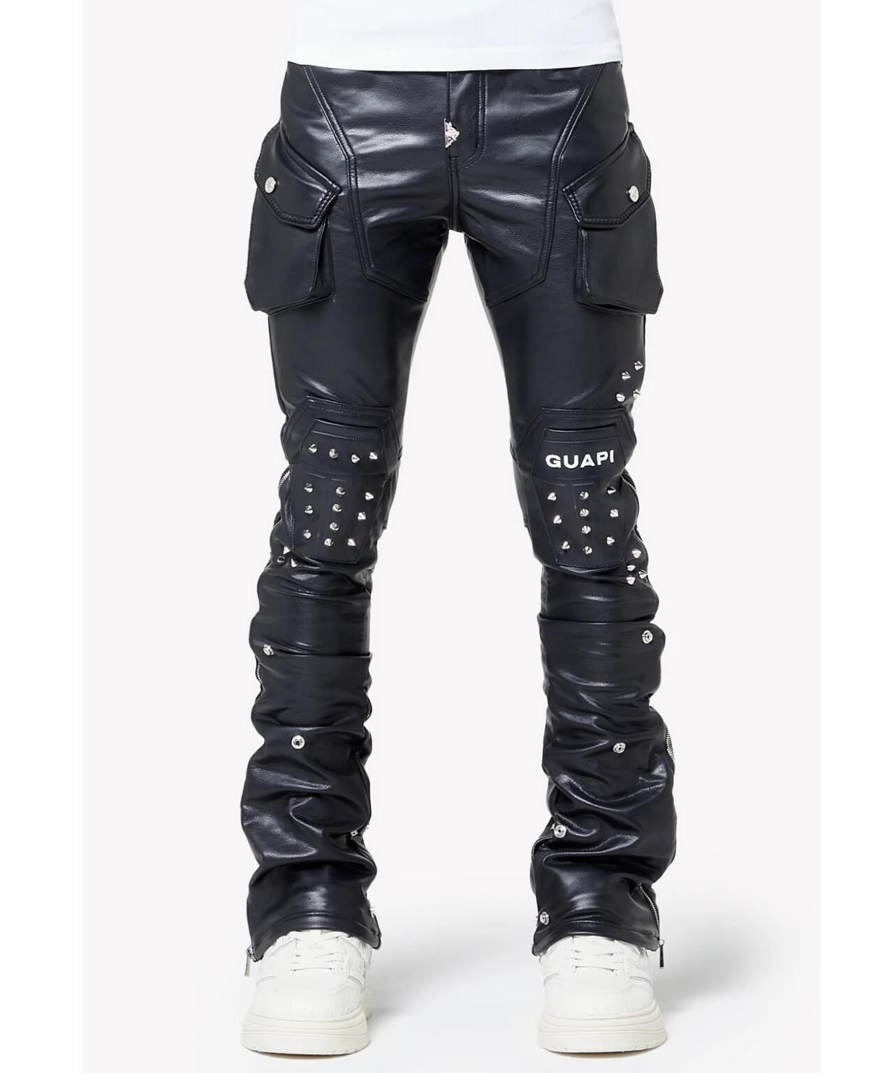 GUAPI/グアピ/Black Coffin Arc Leather Pant V2