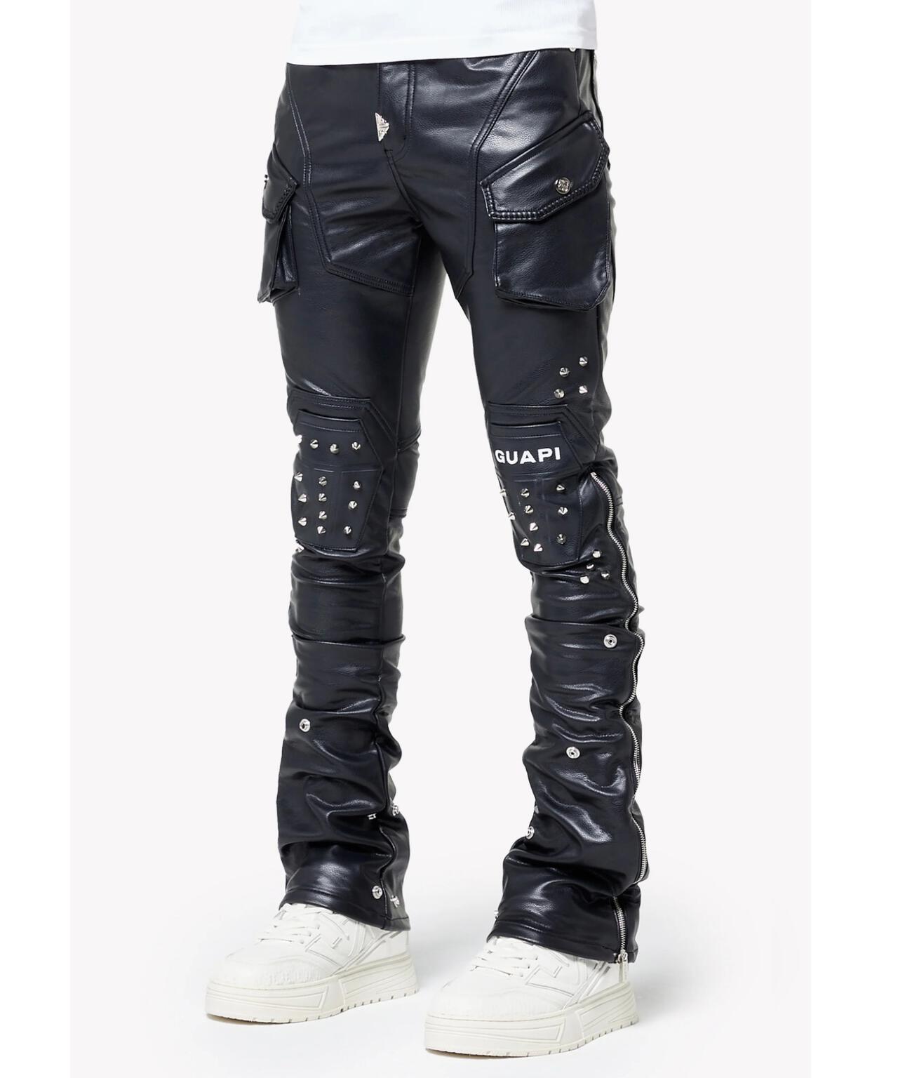 GUAPI/グアピ/Black Coffin Arc Leather Pant V2