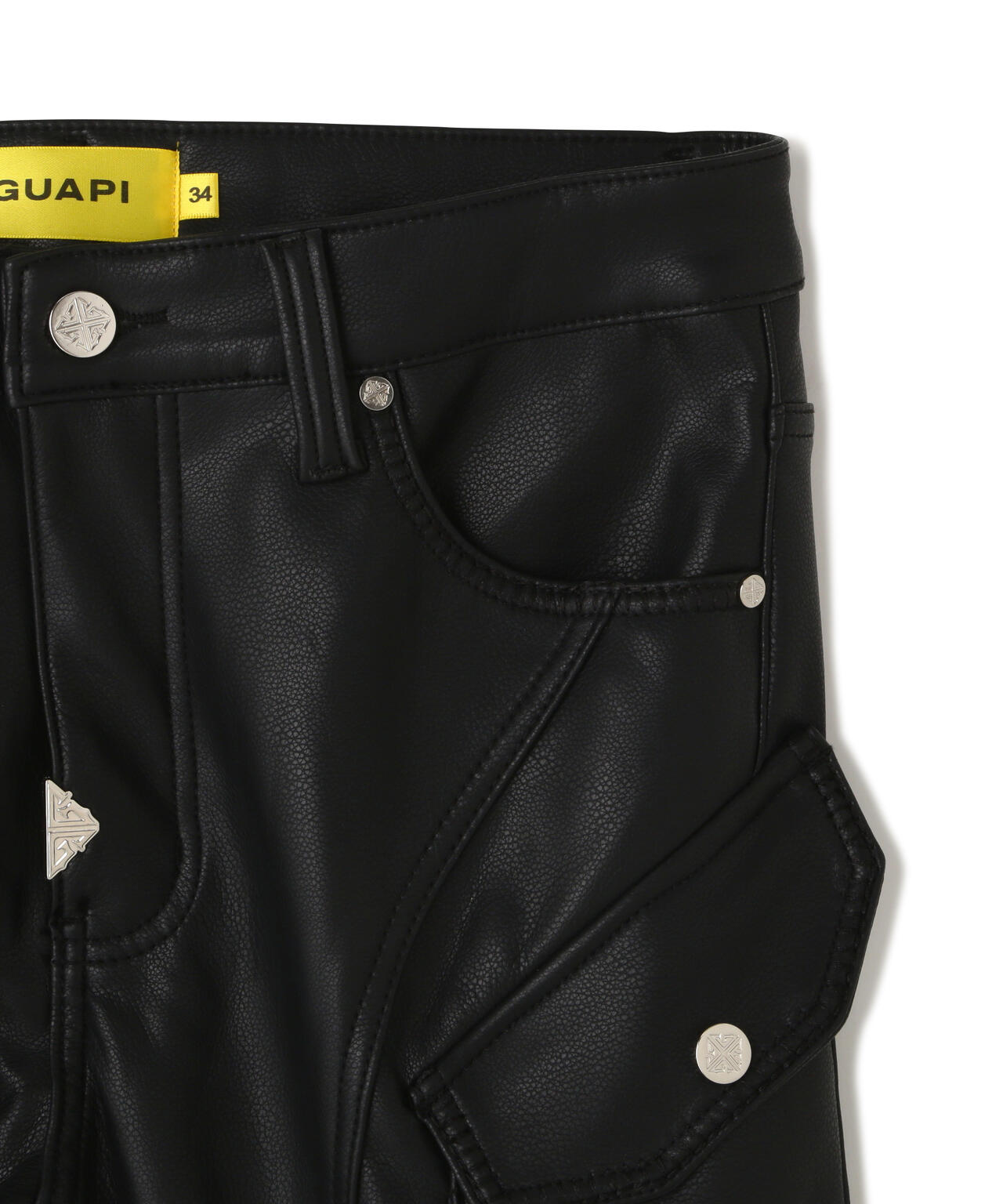 GUAPI/グアピ/Black Coffin Arc Leather Pant V2