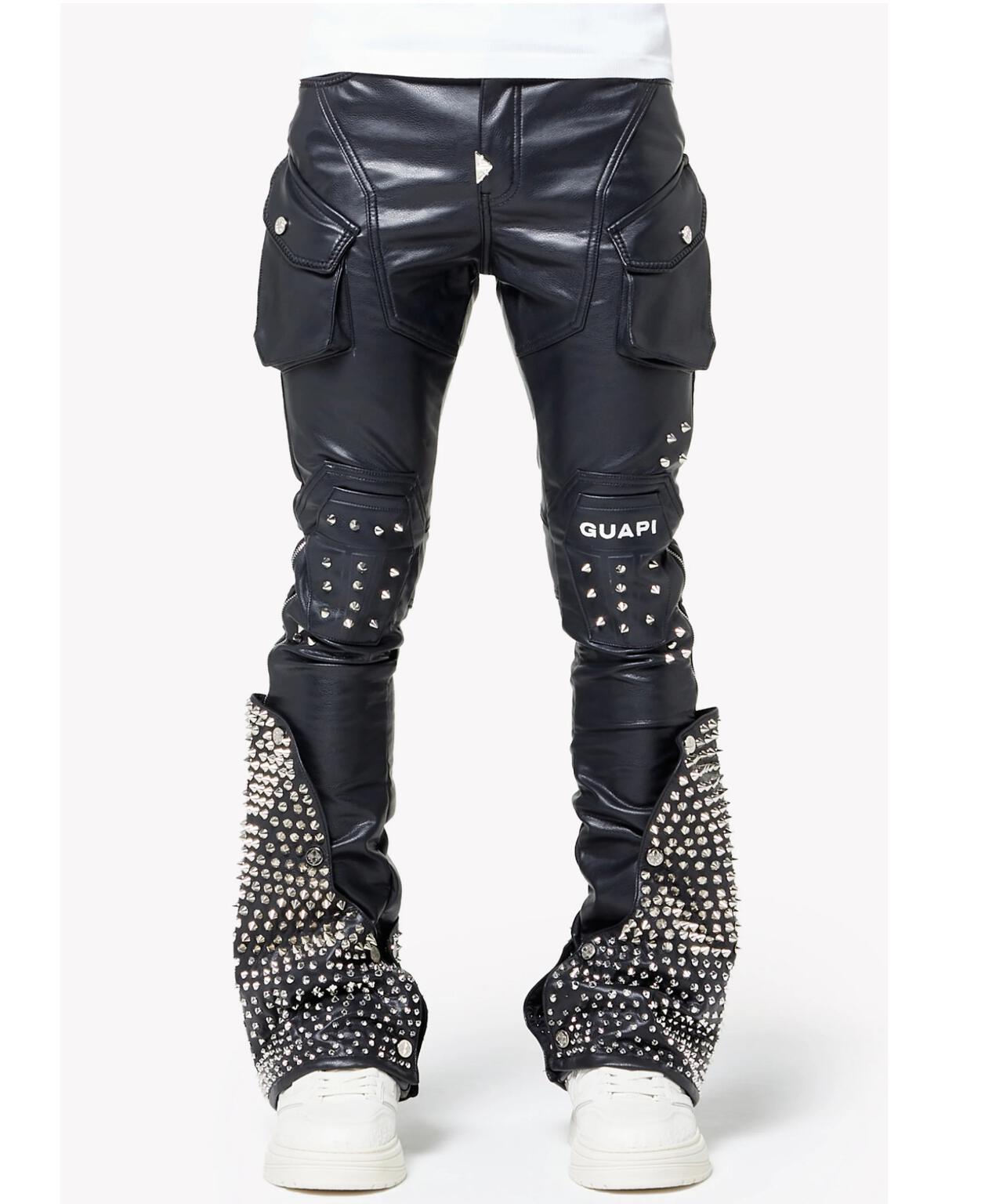 GUAPI/グアピ/Black Coffin Arc Leather Pant V2