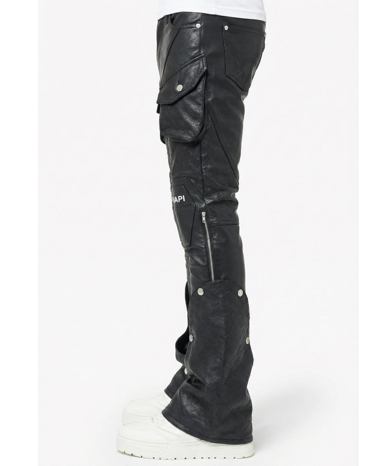 GUAPI/グアピ/Black Coffin Arc Leather Pant