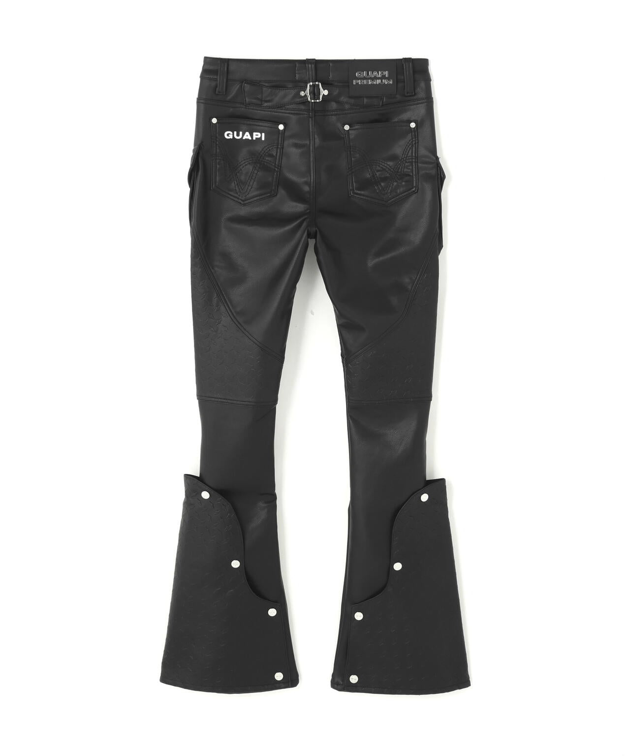 GUAPI/グアピ/Black Coffin Arc Leather Pant