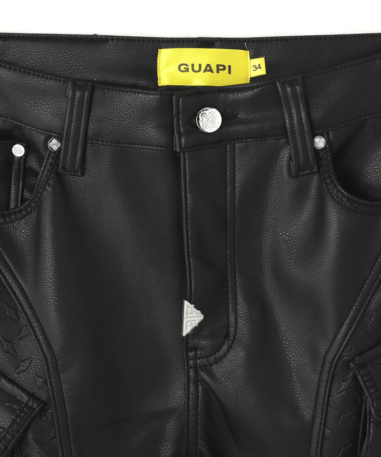 GUAPI/グアピ/Black Coffin Arc Leather Pant