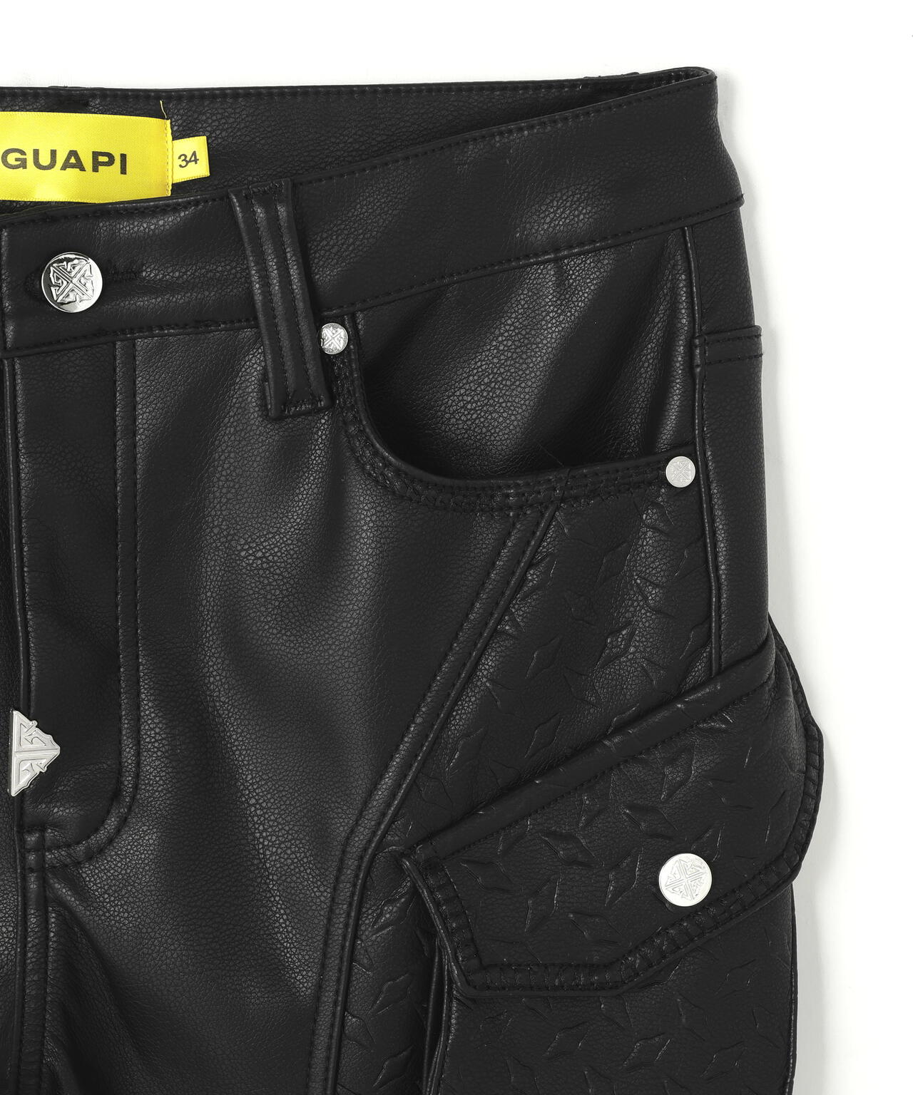 GUAPI/グアピ/Black Coffin Arc Leather Pant