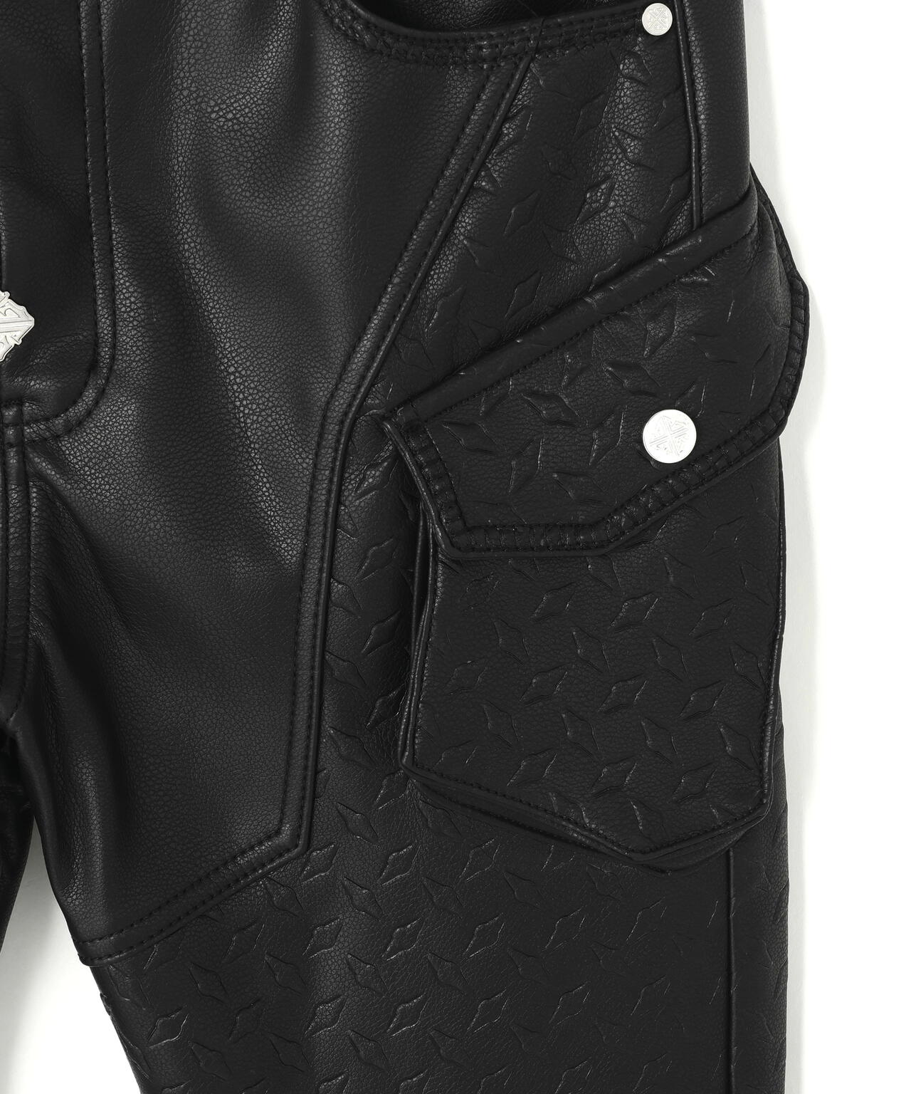 GUAPI/グアピ/Black Coffin Arc Leather Pant