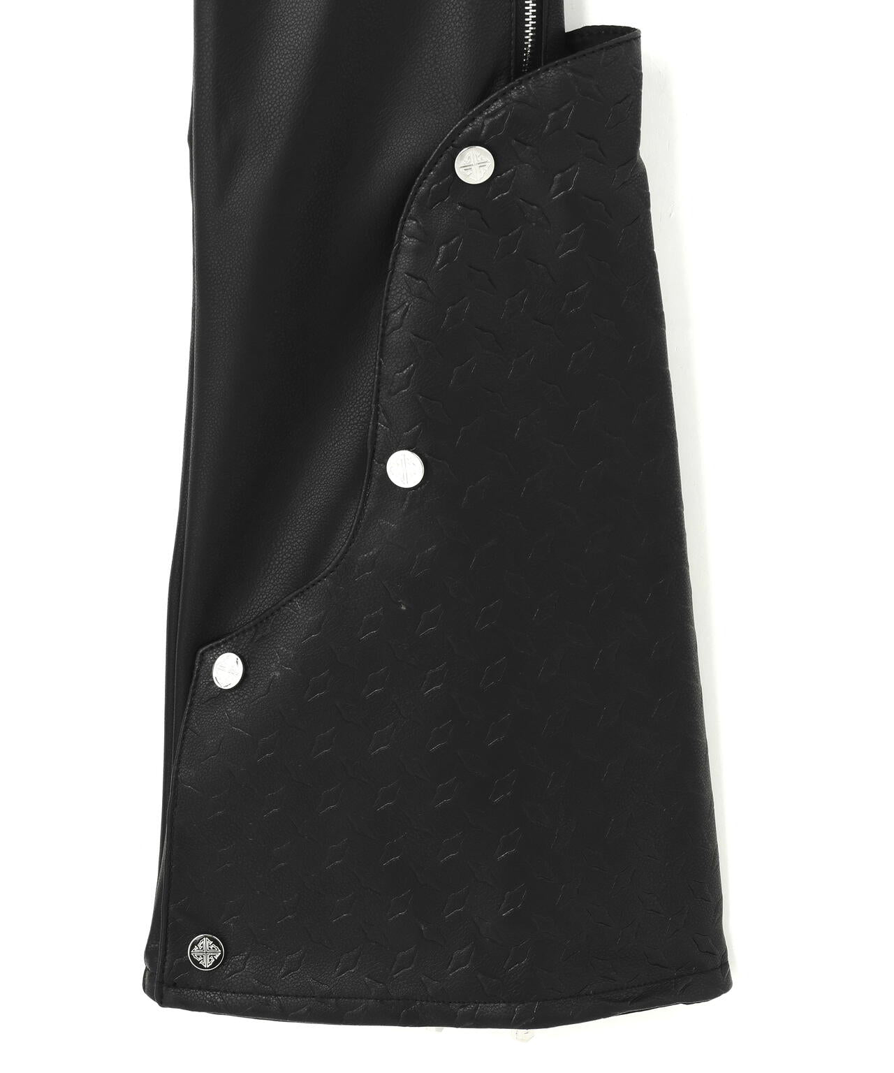 GUAPI/グアピ/Black Coffin Arc Leather Pant