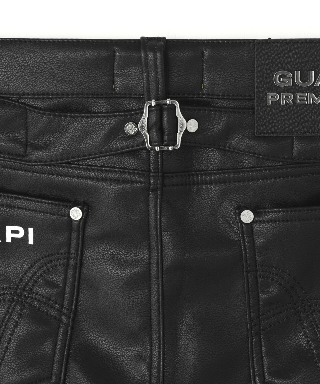 GUAPI/グアピ/Black Coffin Arc Leather Pant