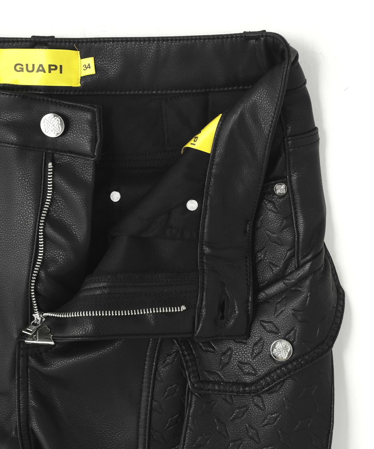 GUAPI/グアピ/Black Coffin Arc Leather Pant