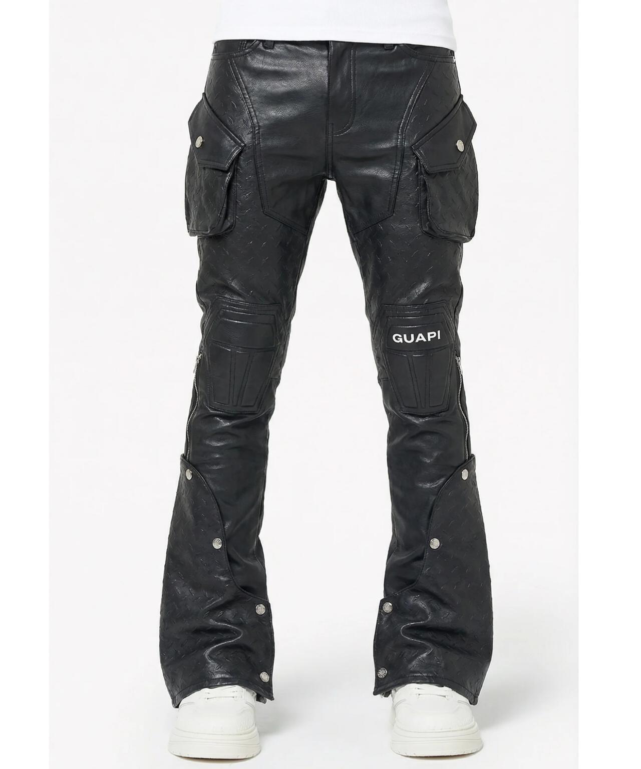 GUAPI/グアピ/Black Coffin Arc Leather Pant