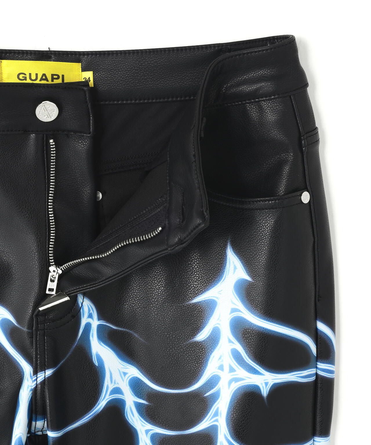 GUAPI/グアピ/Chrome Web Leather Pant