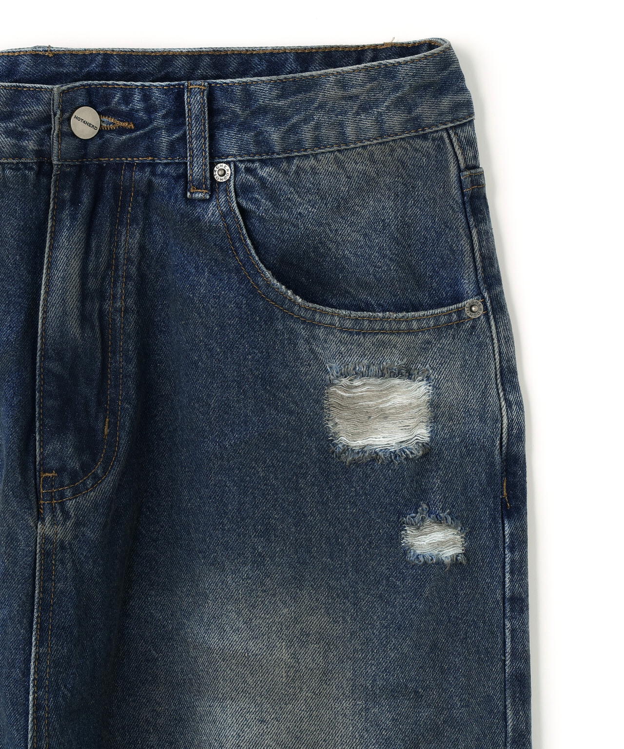 NOT4NERD/ノットフォーナード/Hidden Symbol Distressed Denim Pants