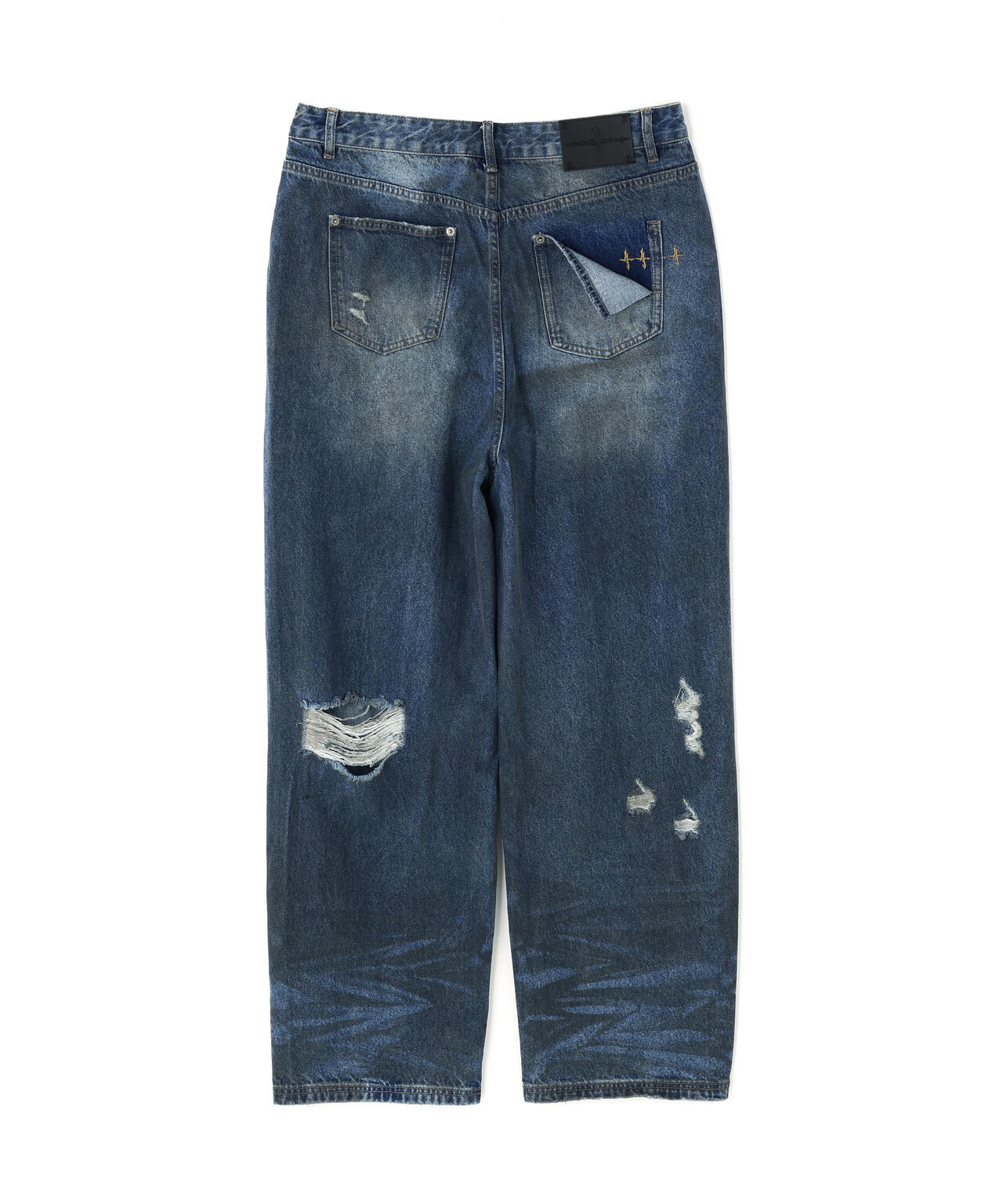 NOT4NERD/ノットフォーナード/Hidden Symbol Distressed Denim Pants