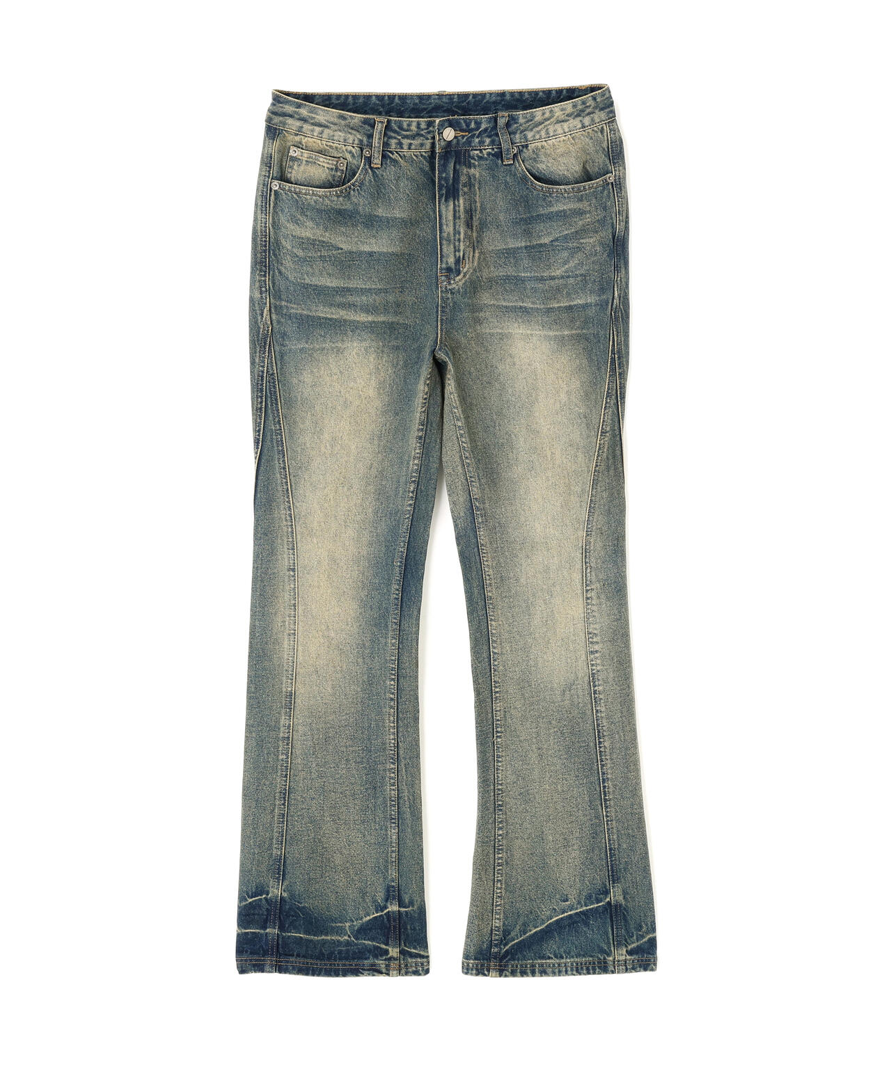 NOT4NERD/ノットフォーナード/Warped Seam Flare Fit Denim Pants