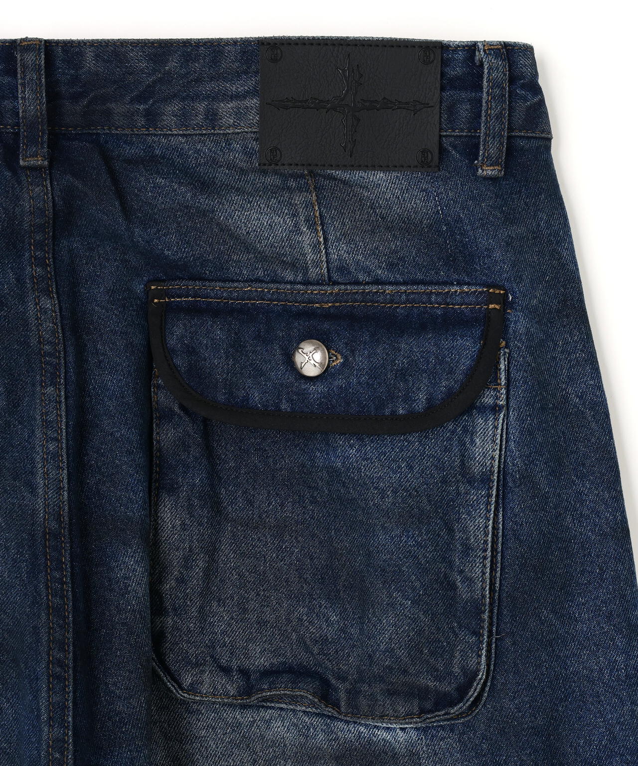 NOT4NERD/ノットフォーナード/Dirty Washed Parachute Cargo Denim Pants