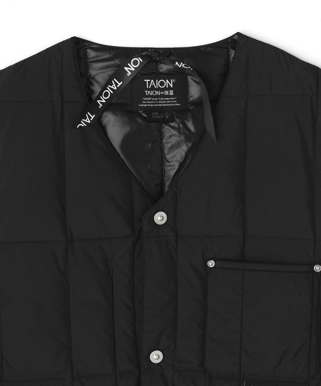 TAION/タイオン/WORK V NECK DOWN VEST【UNISEX】