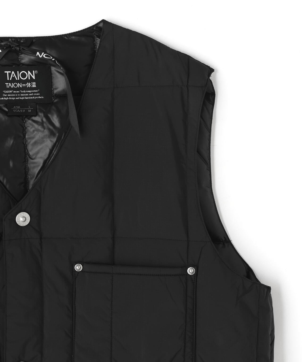 TAION/タイオン/WORK V NECK DOWN VEST【UNISEX】
