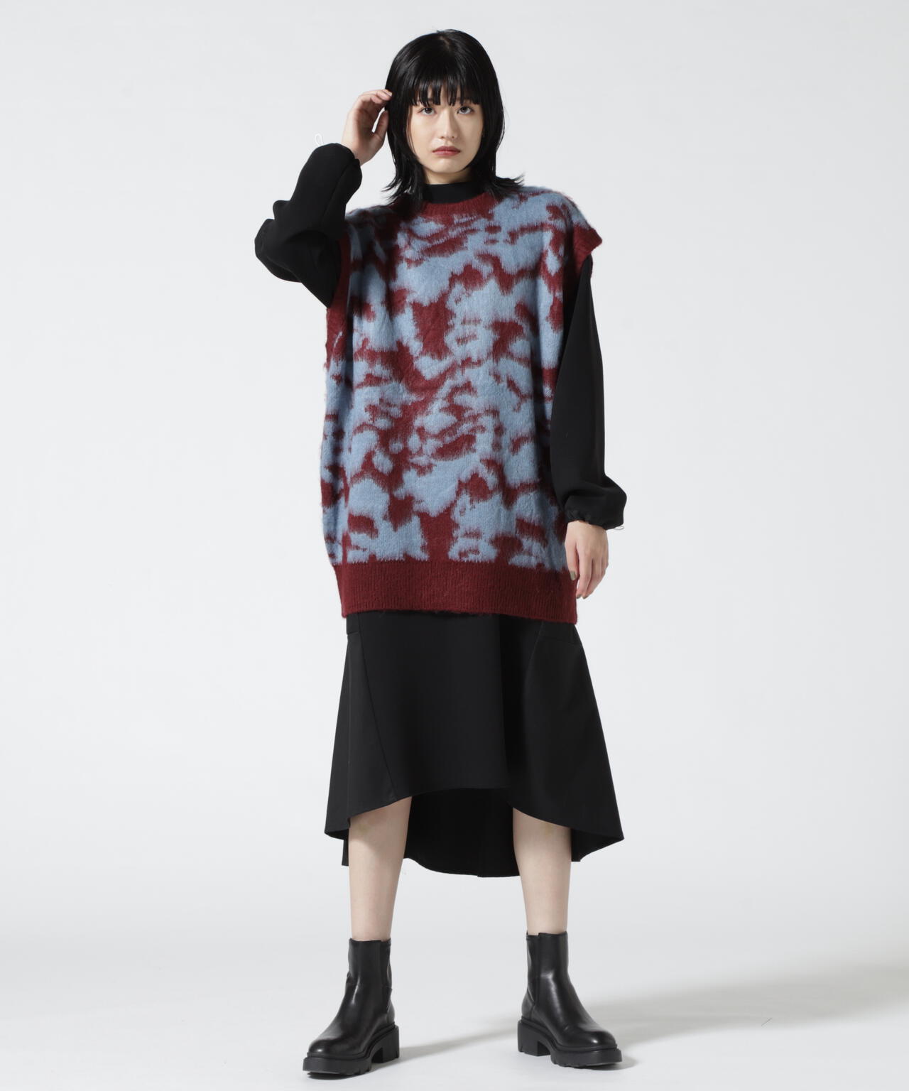 DROIT BELLO（ドロイトベロ）ジャガード柄シャギーニット