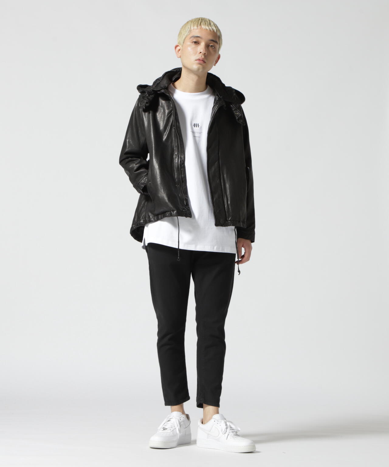 NCB neat caprice brand(エヌシービーニートカプリスブランド)   レザーフードジャケット WOMEN'S