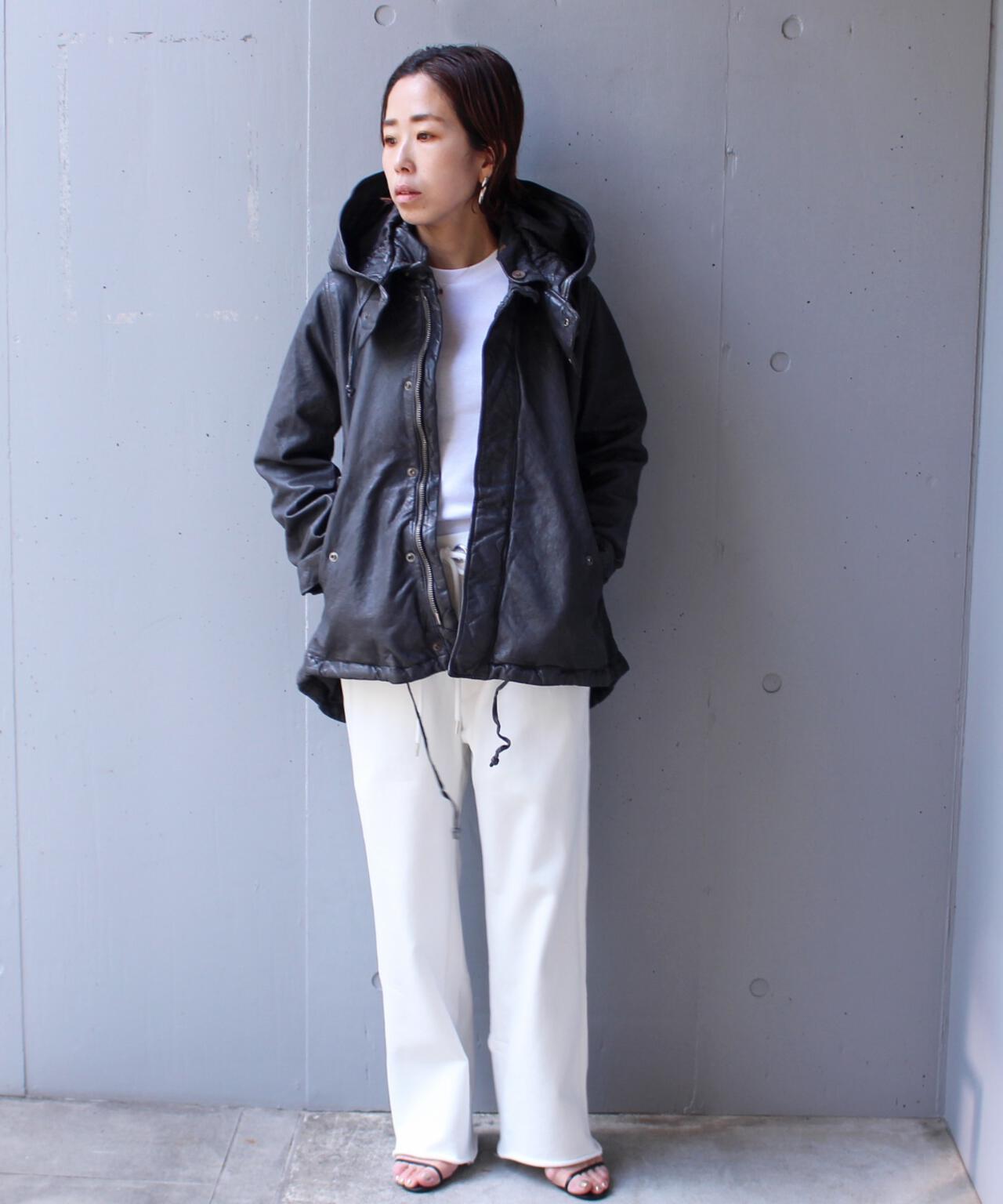 NCB neat caprice brand(エヌシービーニートカプリスブランド)   レザーフードジャケット WOMEN'S