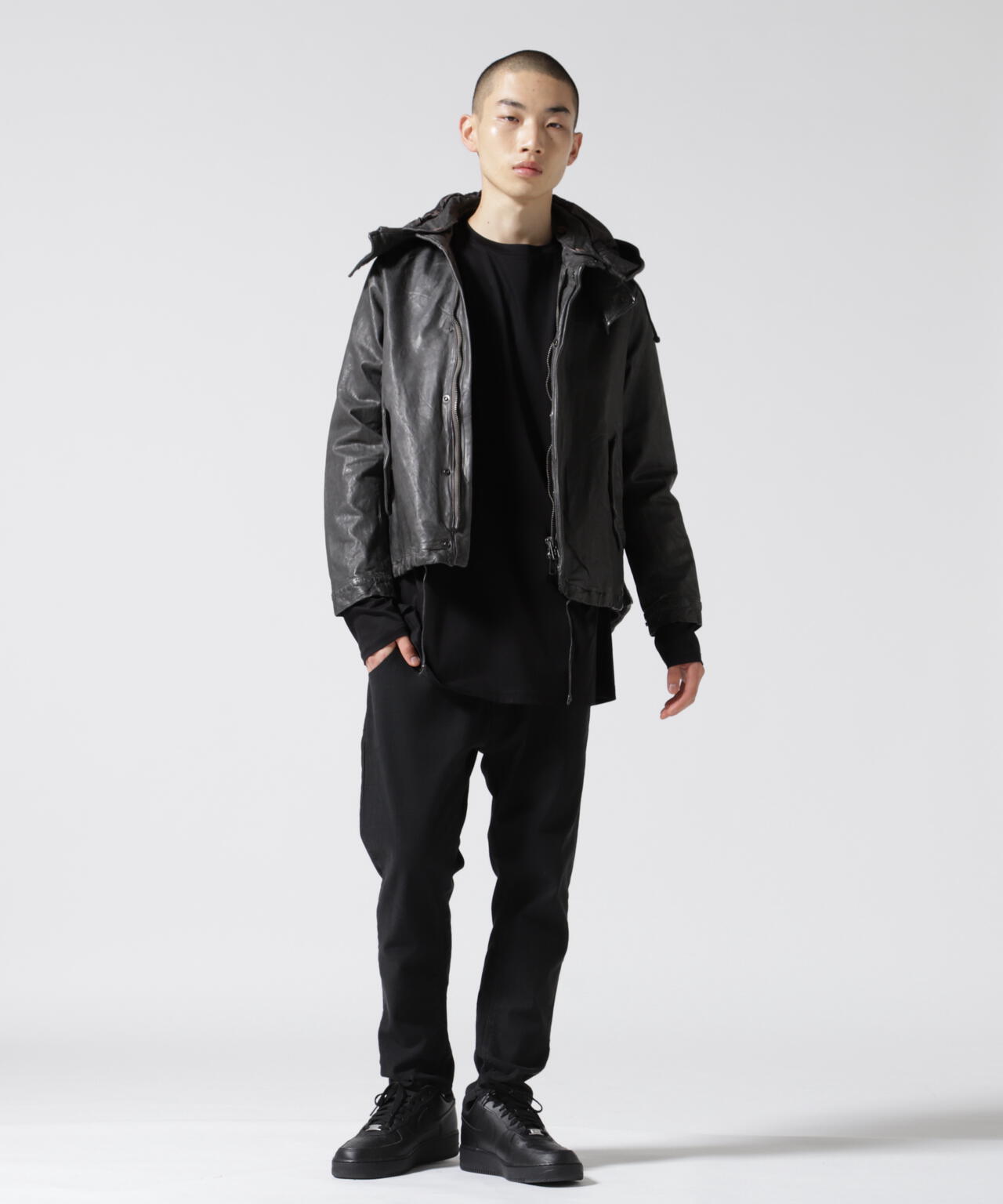 NCB neat caprice brand(エヌシービーニートカプリスブランド)   レザーフードジャケット WOMEN'S