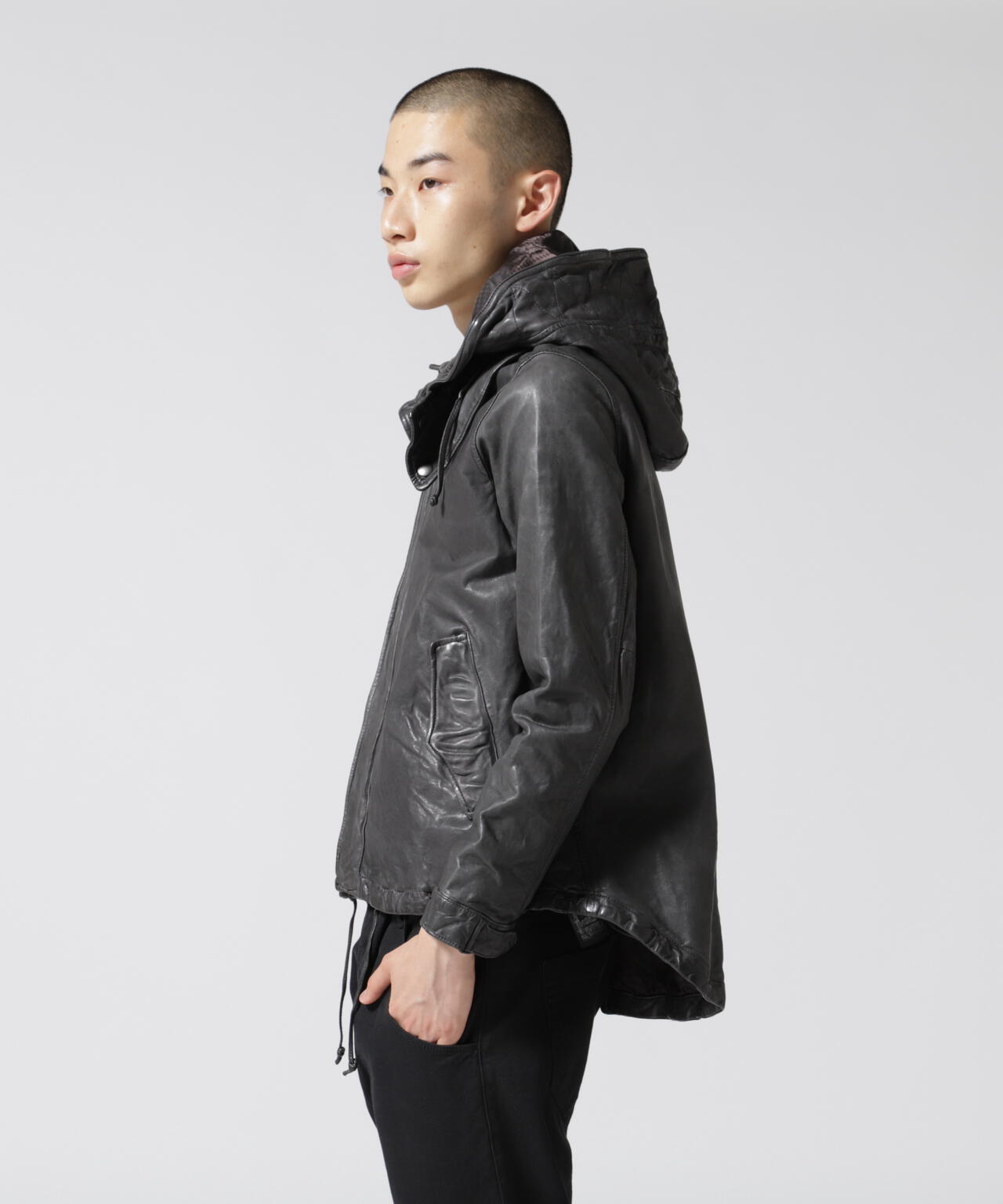 NCB neat caprice brand(エヌシービーニートカプリスブランド)   レザーフードジャケット WOMEN'S