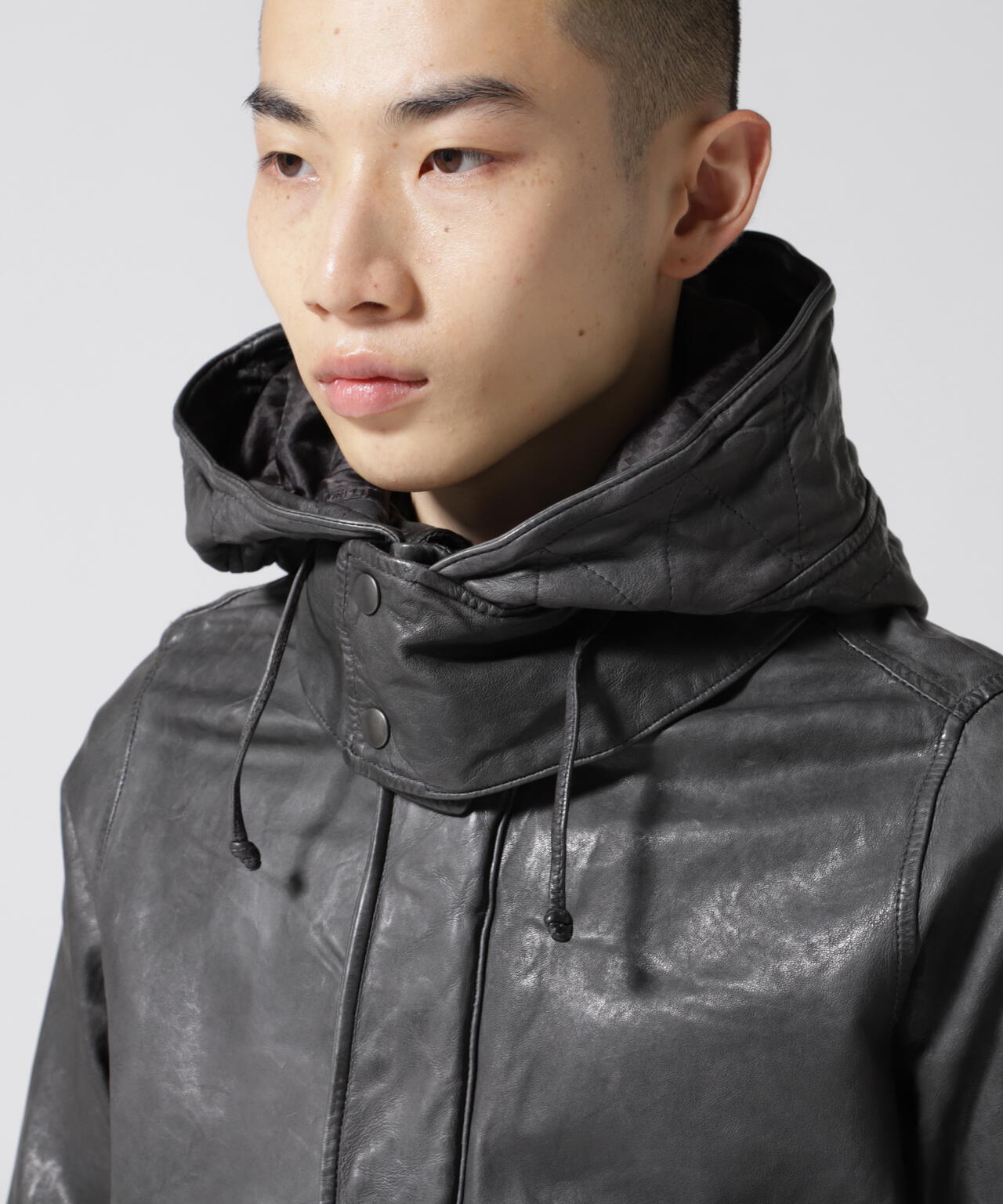 NCB neat caprice brand(エヌシービーニートカプリスブランド)   レザーフードジャケット WOMEN'S