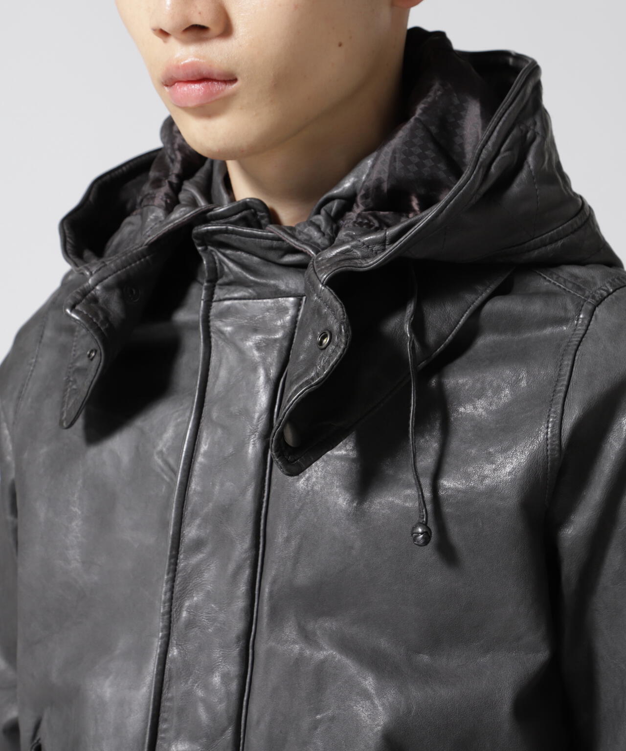NCB neat caprice brand(エヌシービーニートカプリスブランド)   レザーフードジャケット WOMEN'S