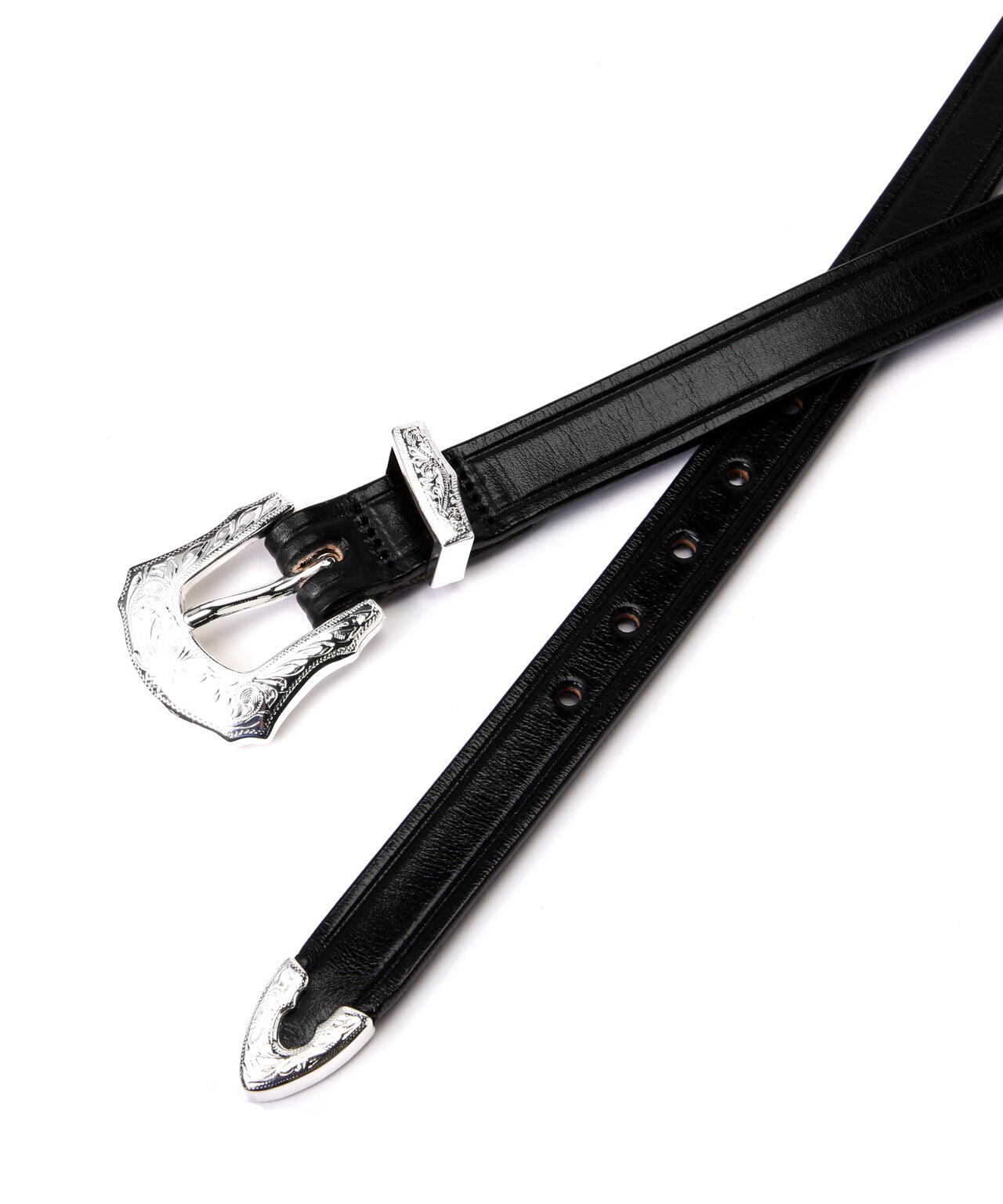 TORY LEATHER/3/4 inch 3-Piece Silver Buckle