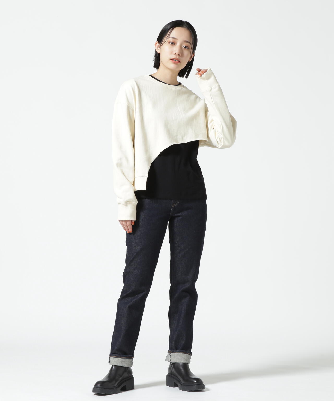 DROIT BELLO(ドロイトベロ) 裏毛カッティングプルオーバー
