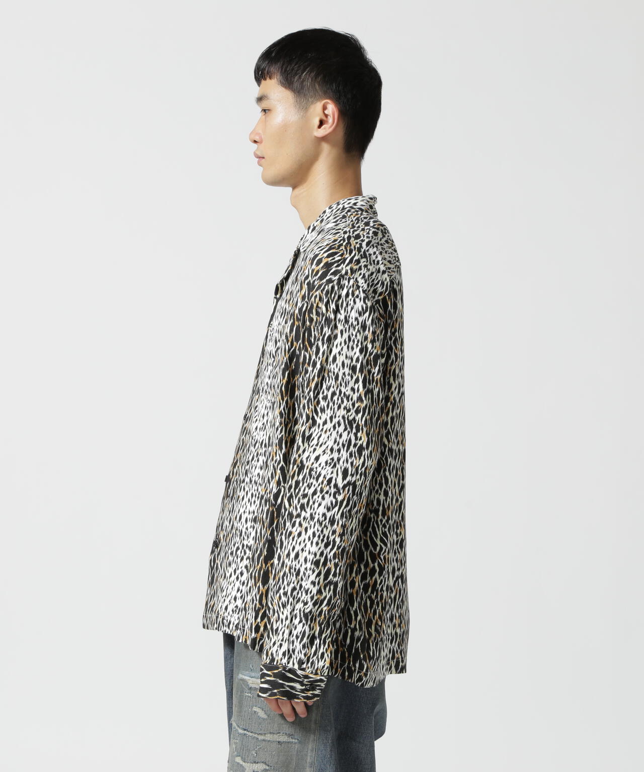 MINEDENIM（マインデニム）Leopard Open Collar SH